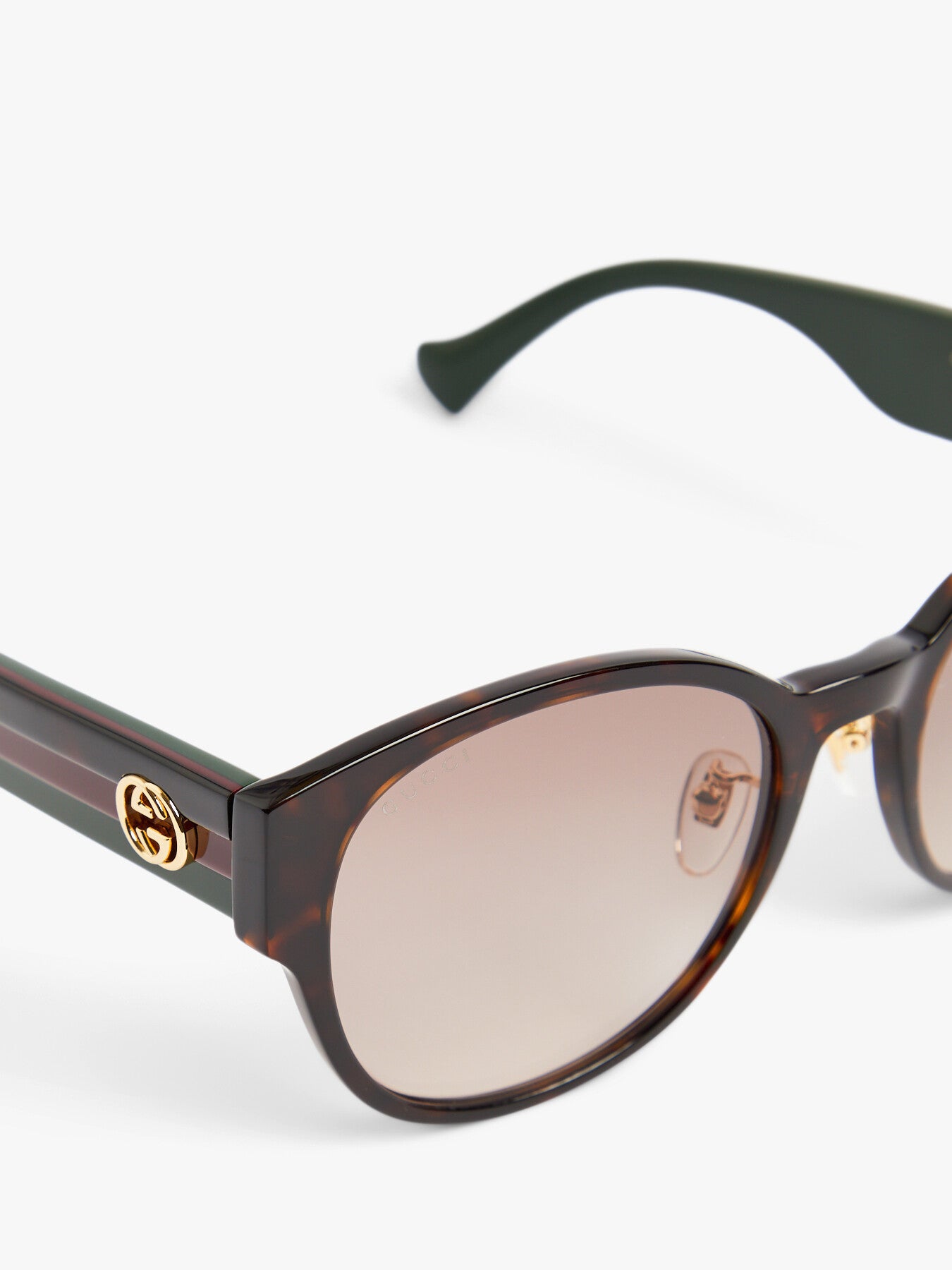 Gucci Stripe Recycled Acetate Round Sunglasses