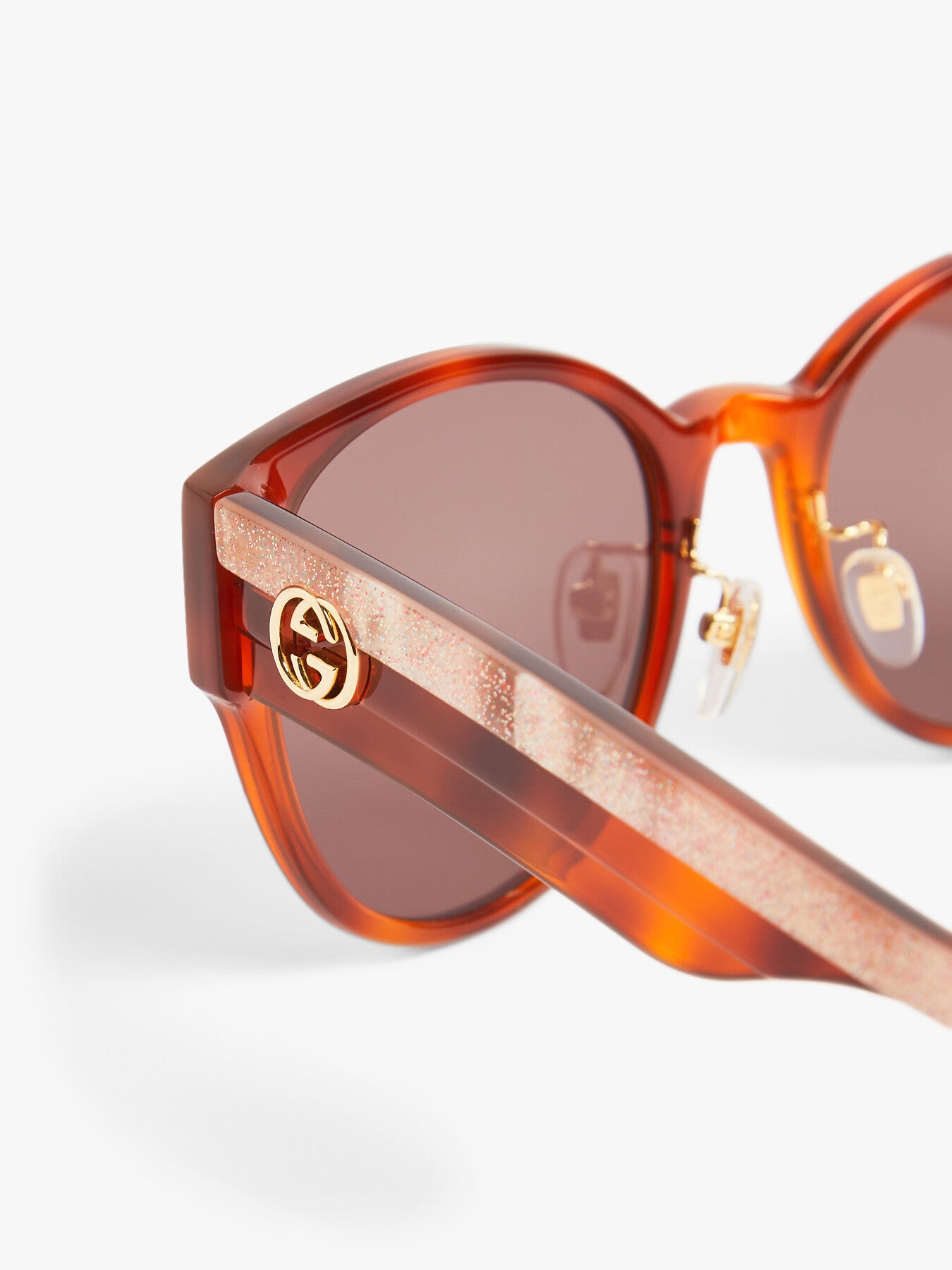 Gucci Stripe Recycled Acetate Round Sunglasses