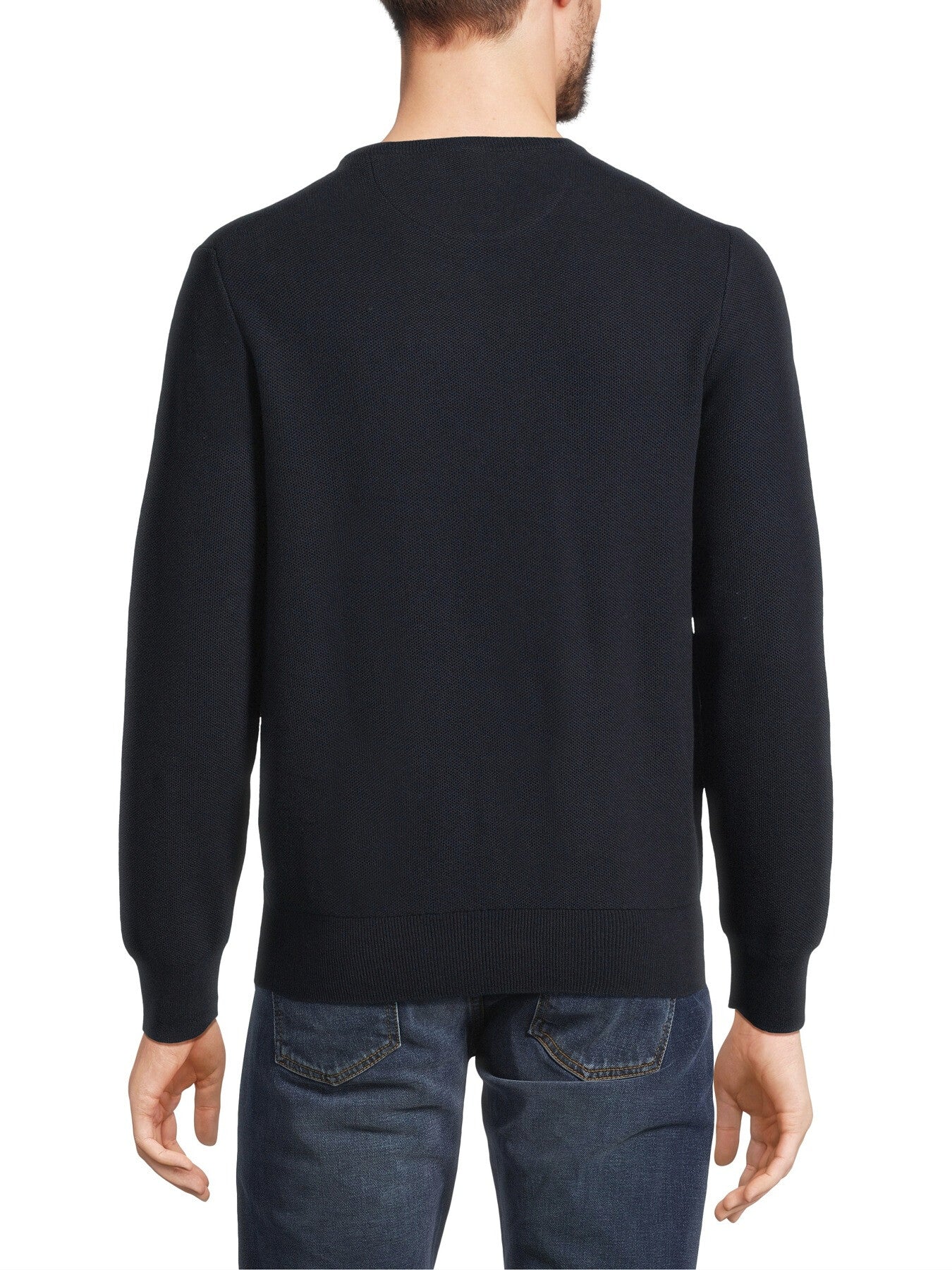 Textured Cotton Crewneck Sweater