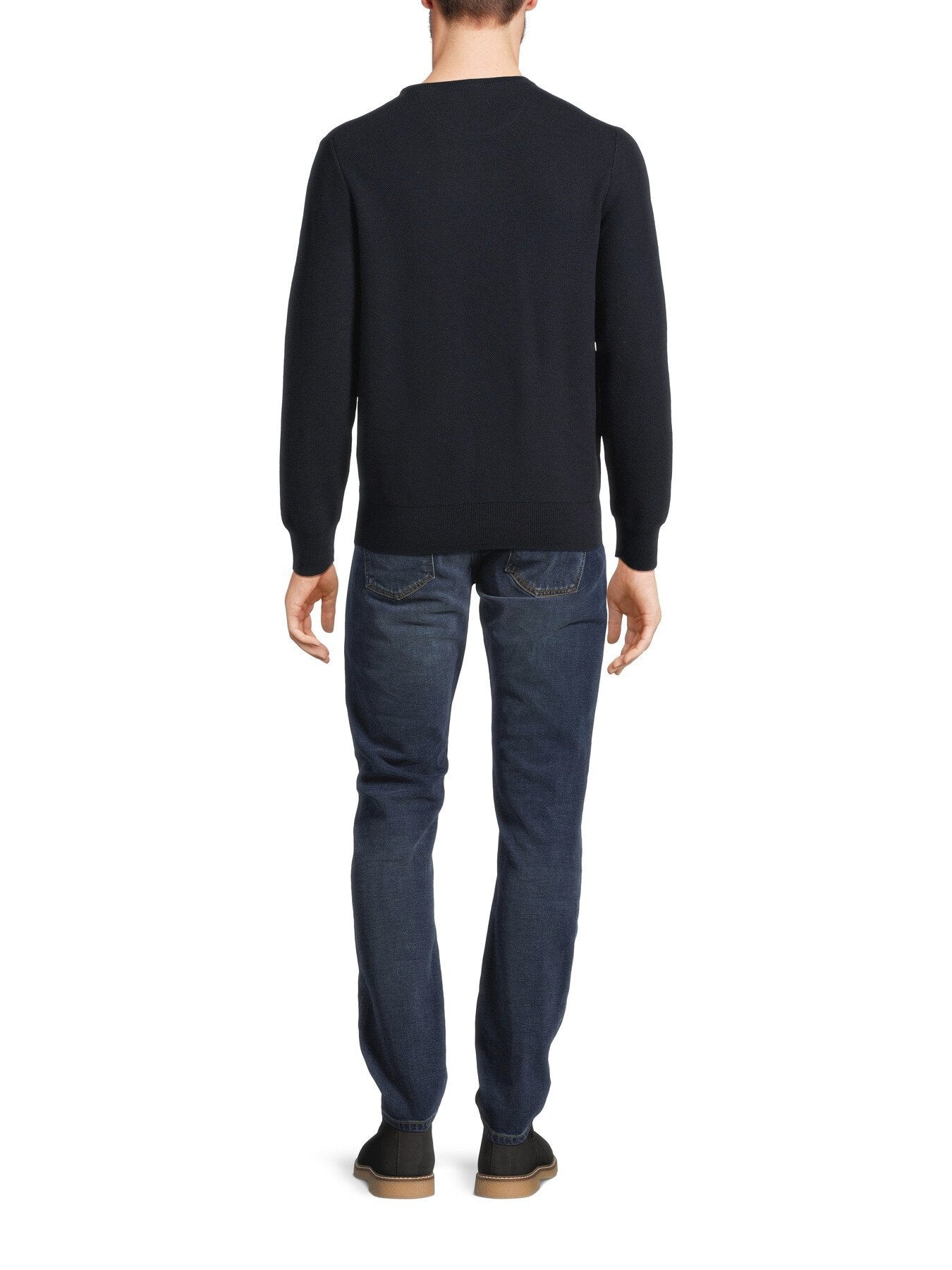 Textured Cotton Crewneck Sweater