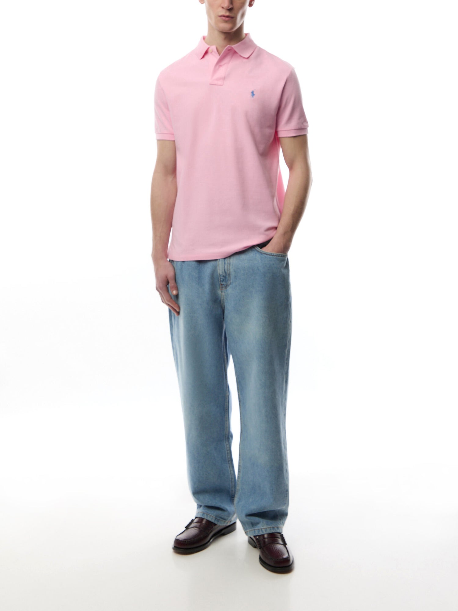 Custom Slim Fit Mesh Polo Shirt