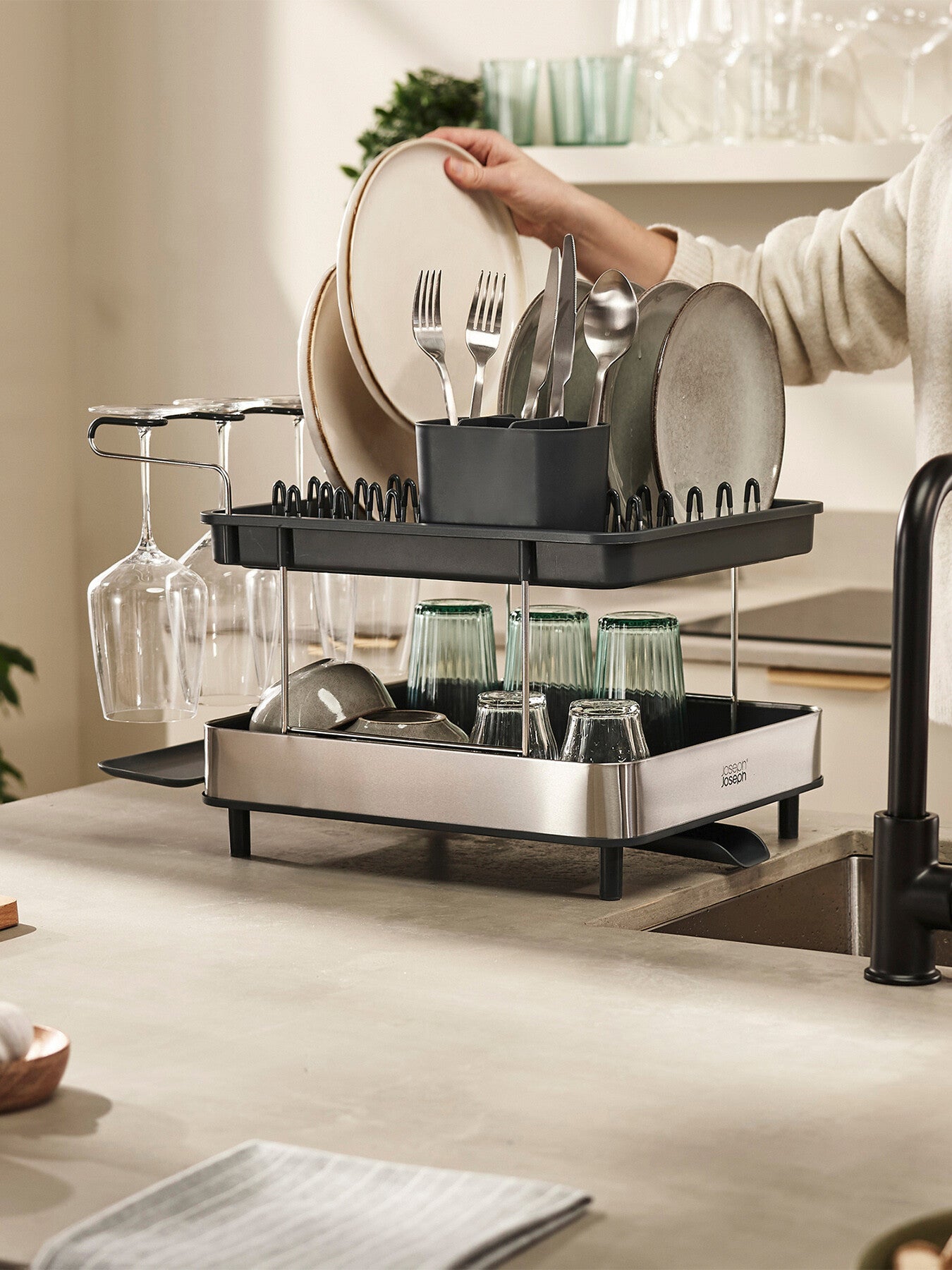Excel Steel 2 Tier Dish Rack