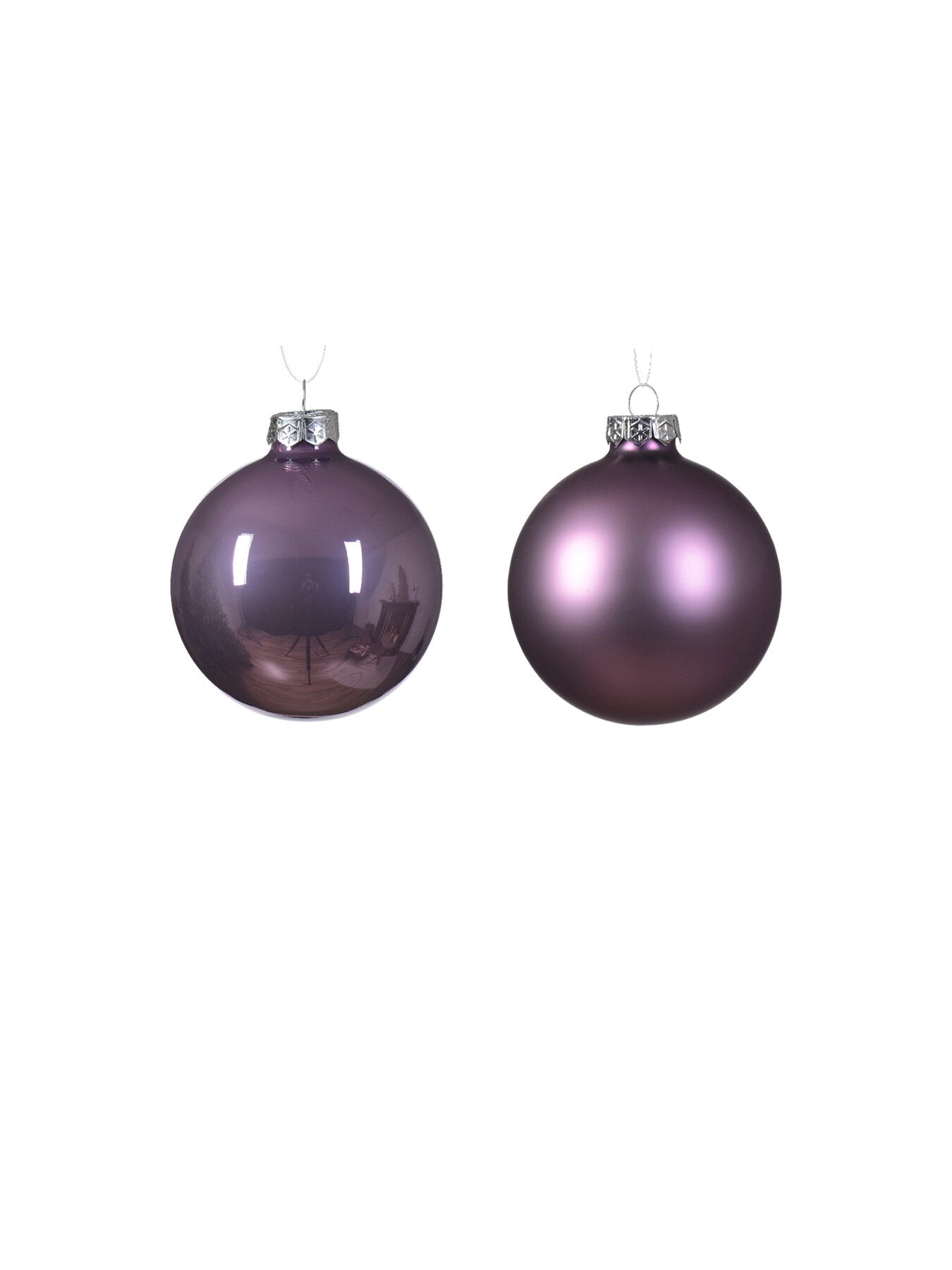 Bauble Glass Crystal Lilac For Christmas Decoration Multipack