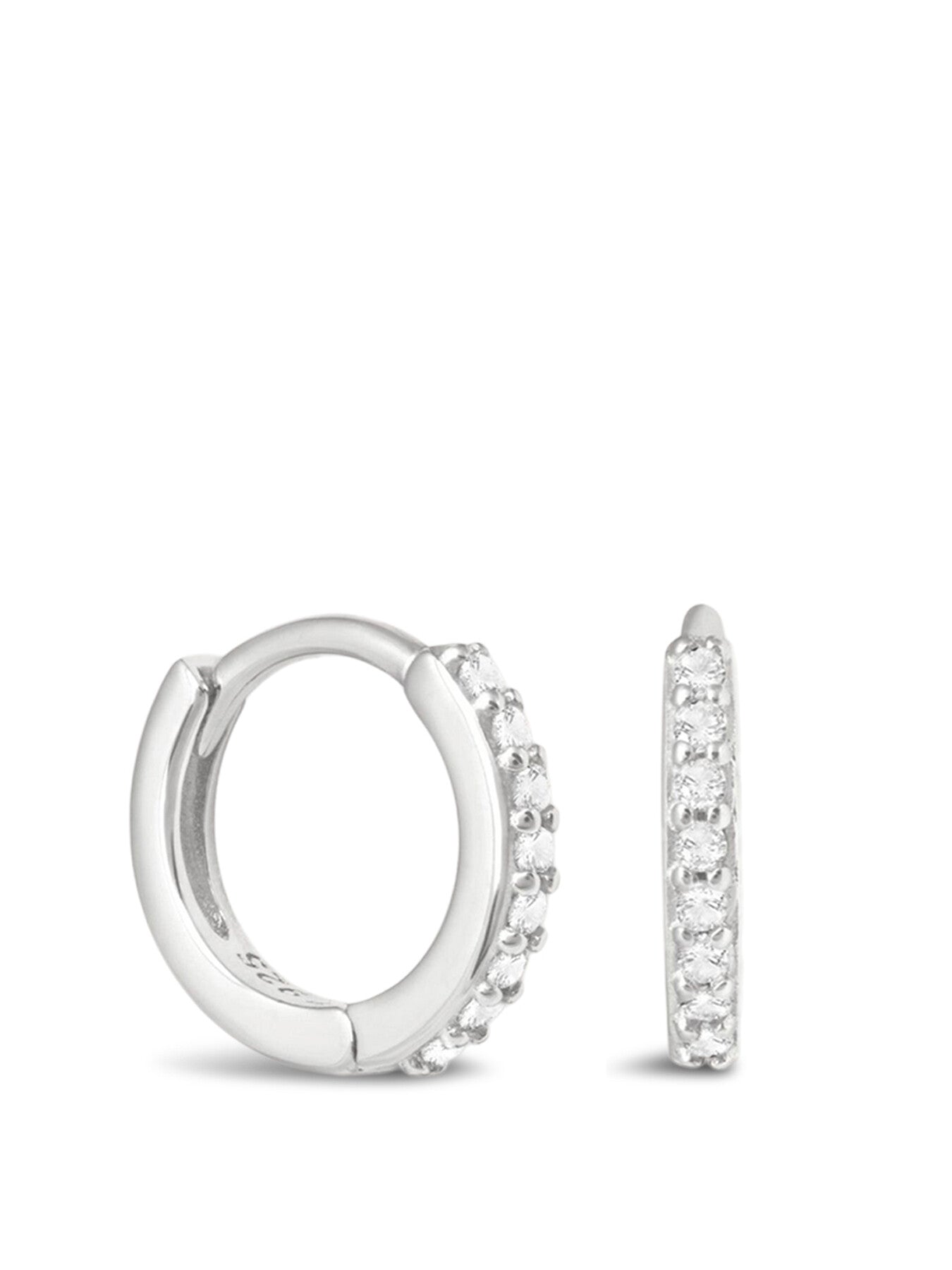 April Birthstone Huggies in Silver