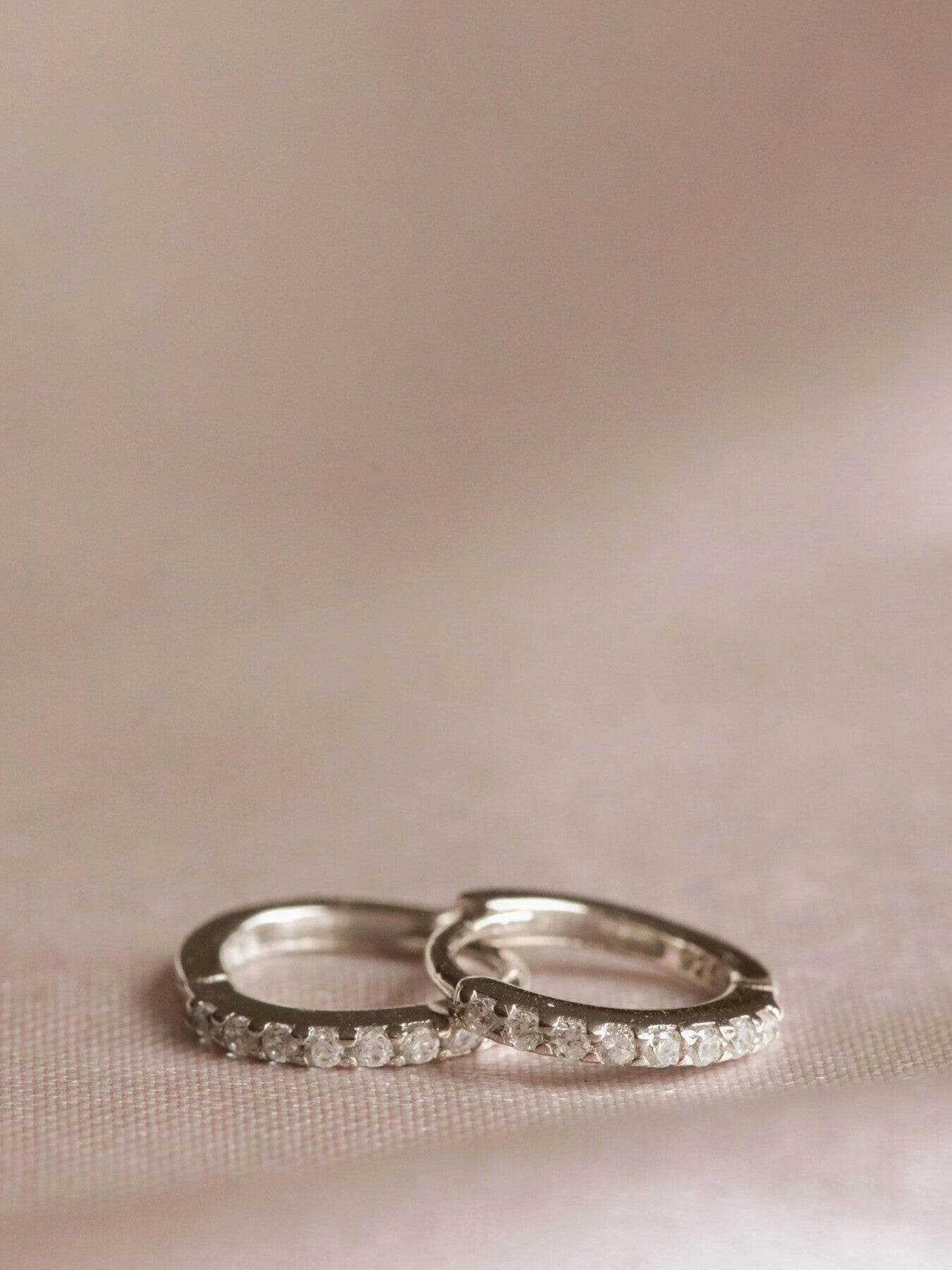 April Birthstone Huggies in Silver