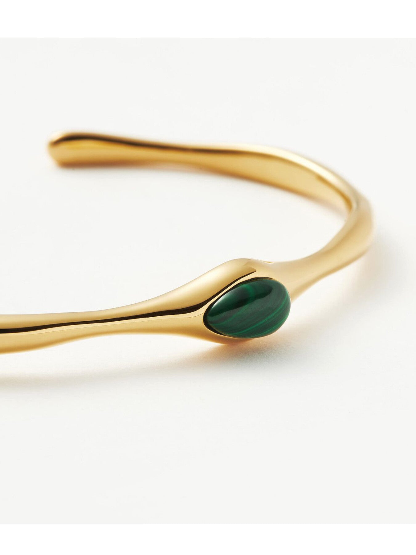 Organic Shape Green Malachite Cuff