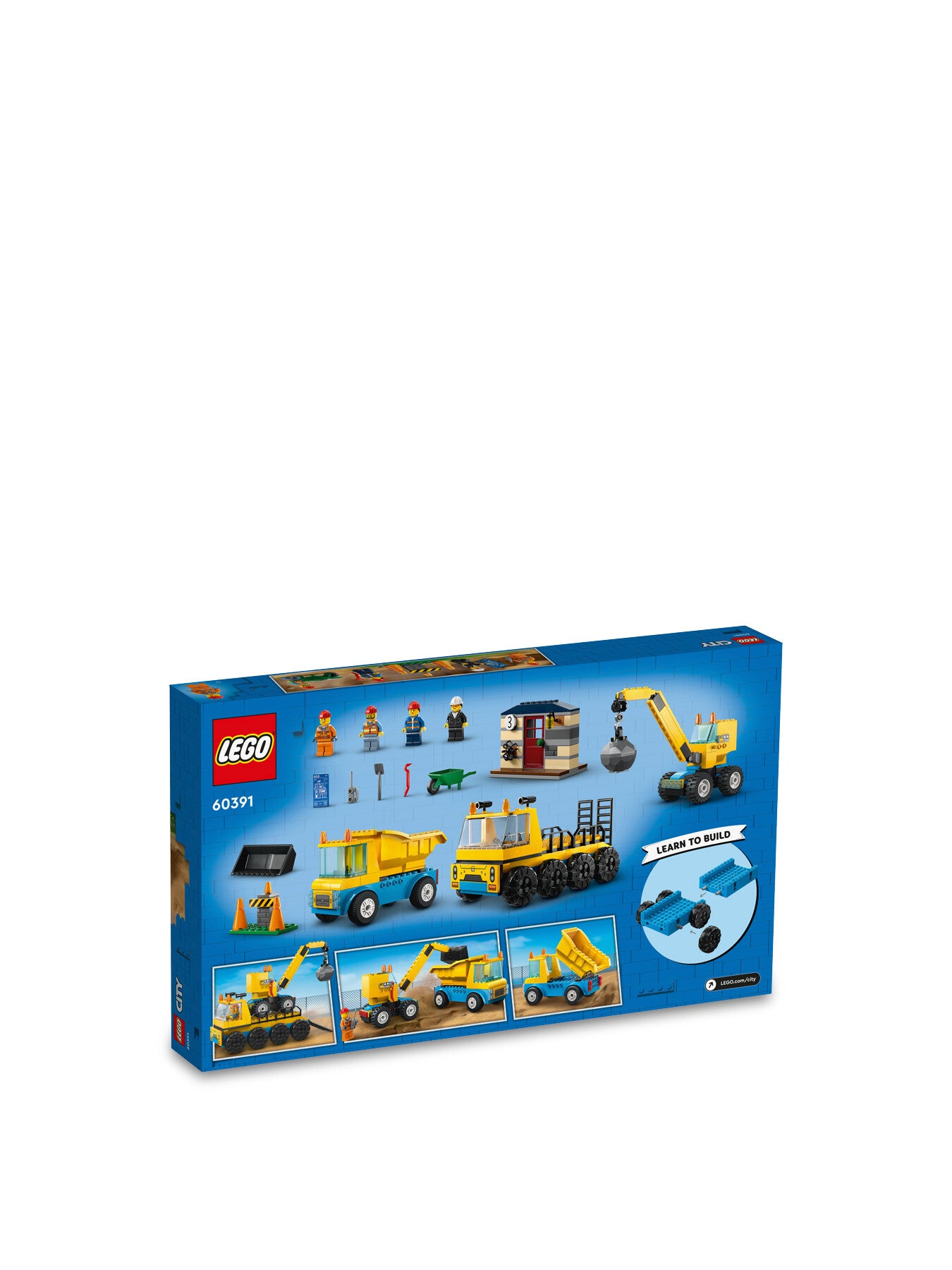 Construction Trucks and Wrecking Ball Crane Set 60391
