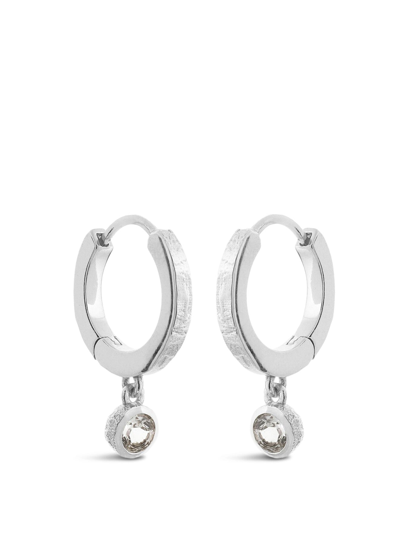White Topaz Hoop Earrings