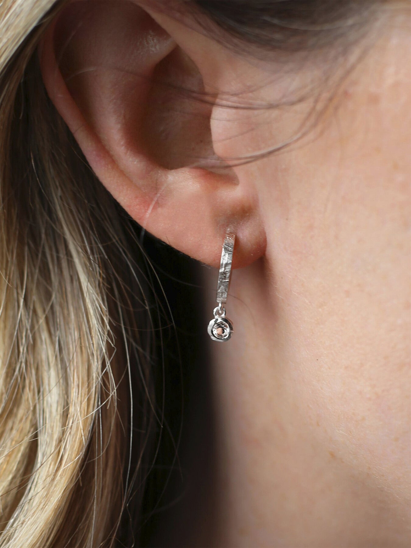 White Topaz Hoop Earrings