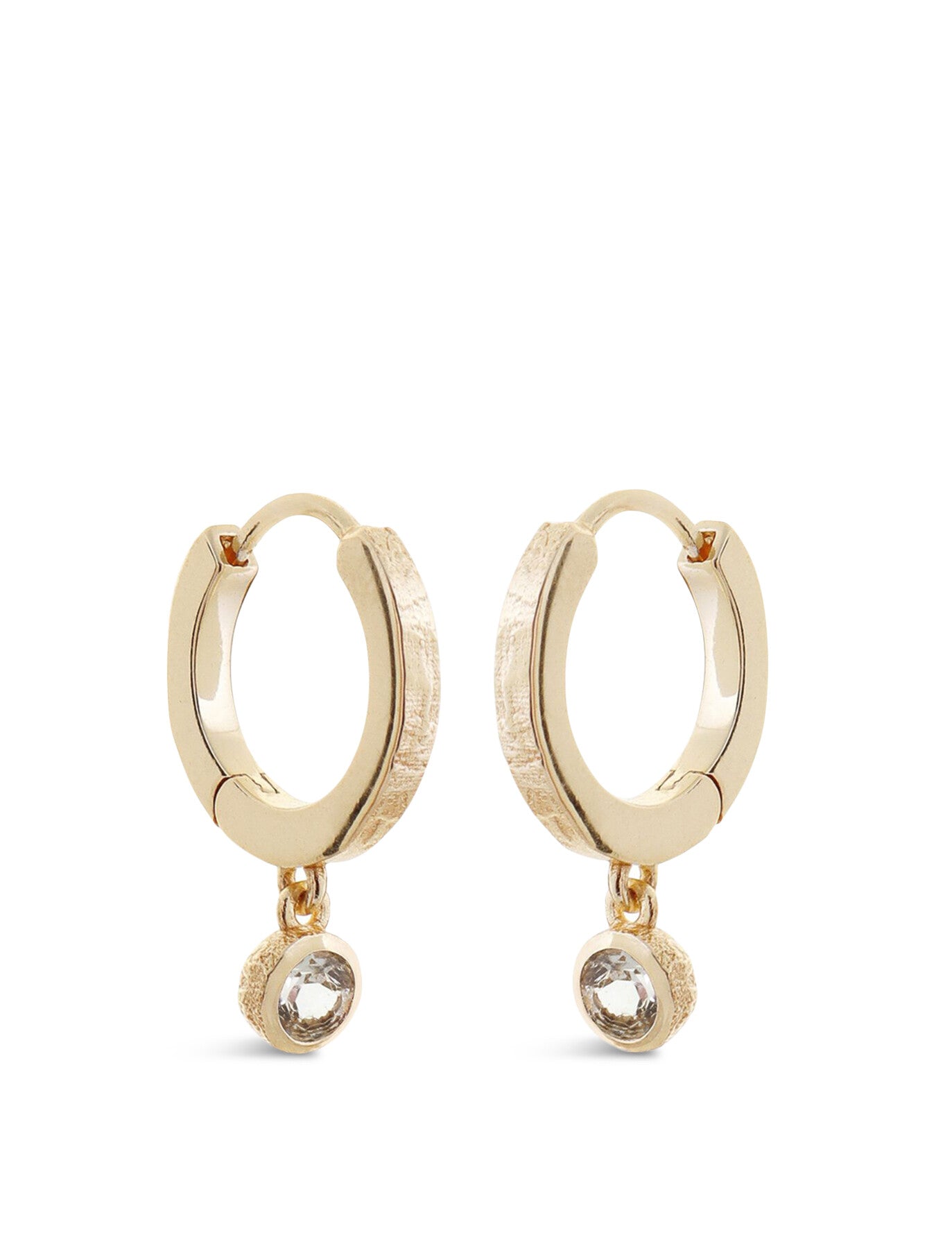 White Topaz Hoop Earrings