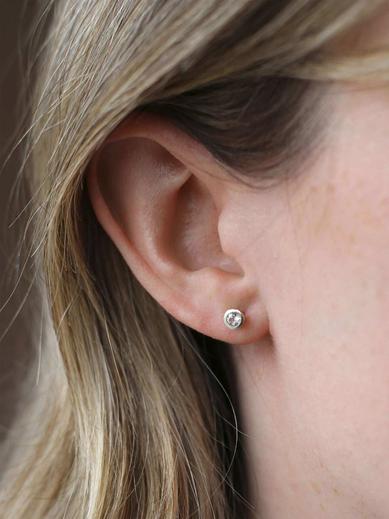White Topaz Stud Earrings