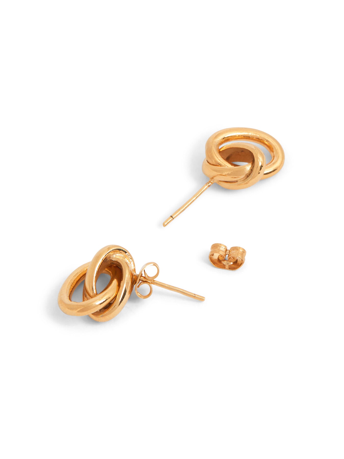 Small Gold Double Link Stud Earrings