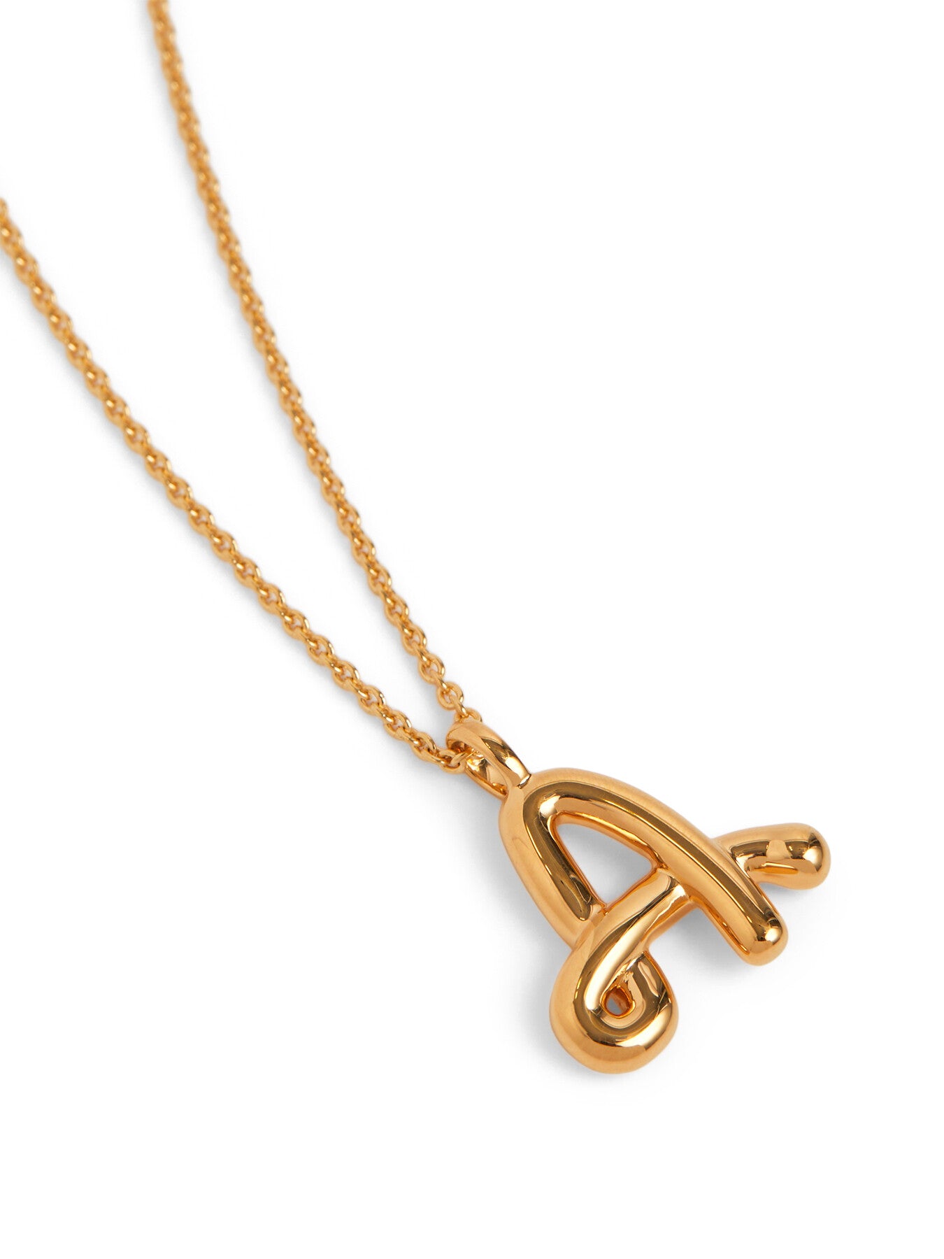 Curly Molten Initial A Pendant Necklace