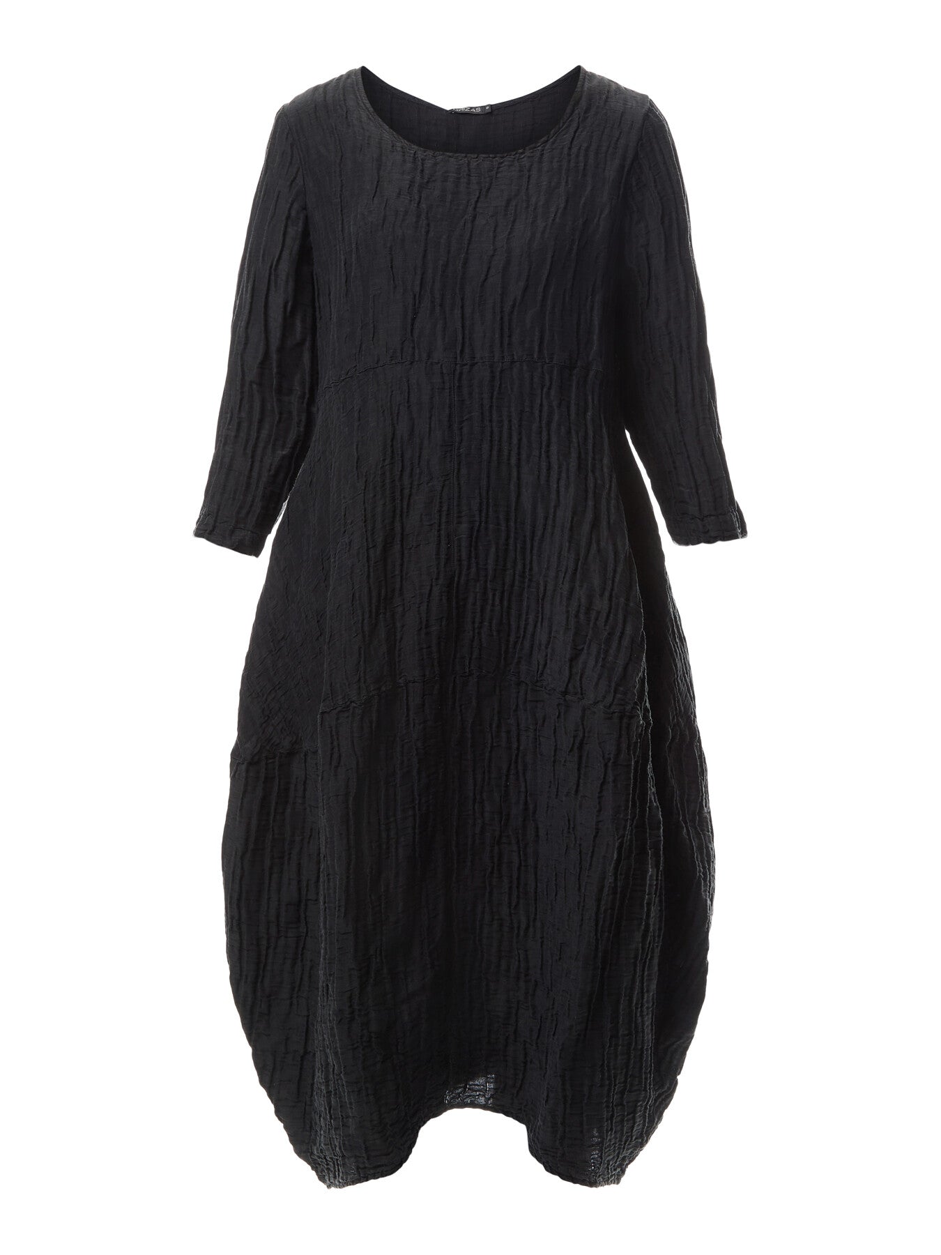 Silk Crinkle Dress Black