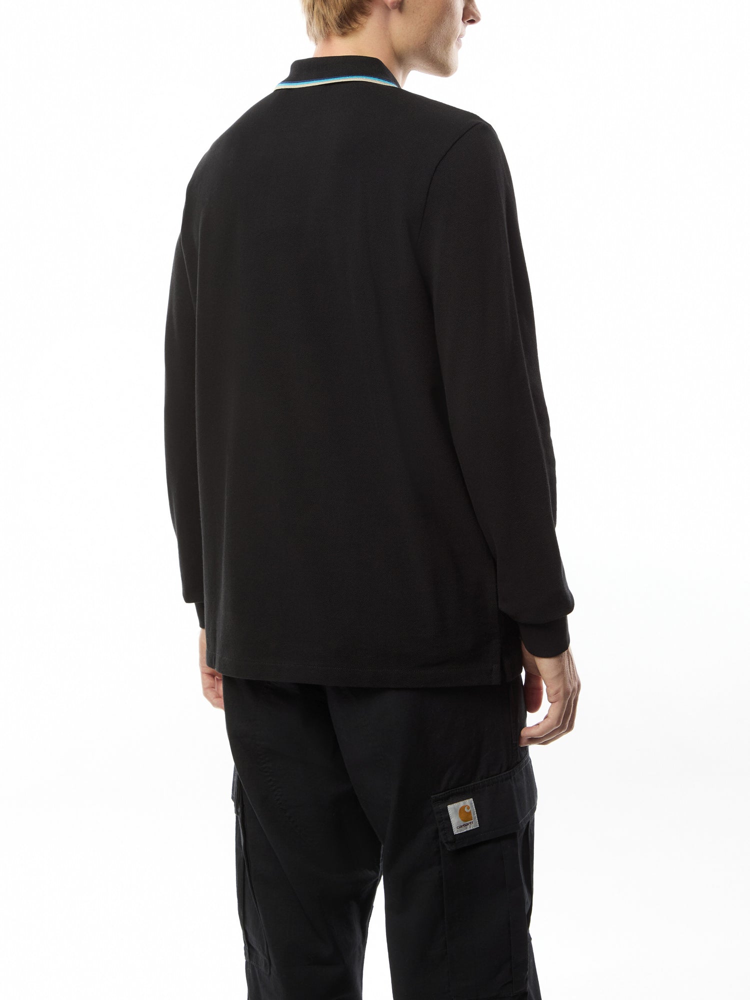 Badge Long Sleeve Polo Shirt