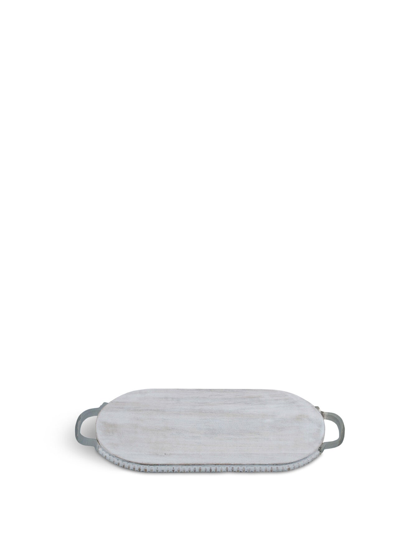 Beaded Mango Oval Platter Large with Metal Handle