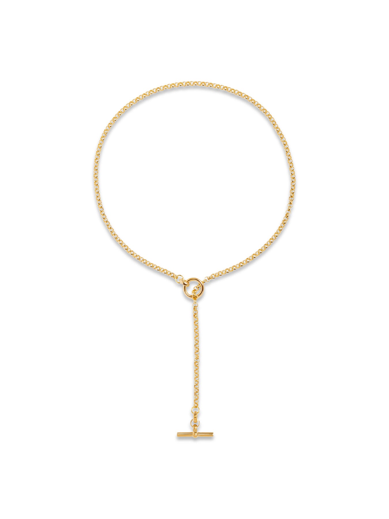Short Gold Lariat Necklace