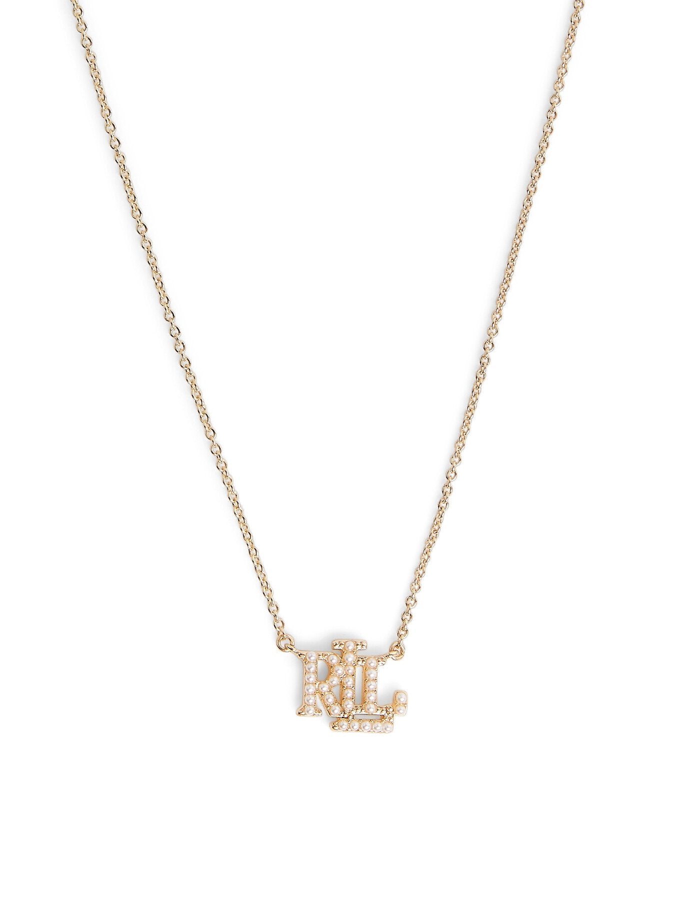 Lauren Ralph Lauren 16 Gold Logo Pendant