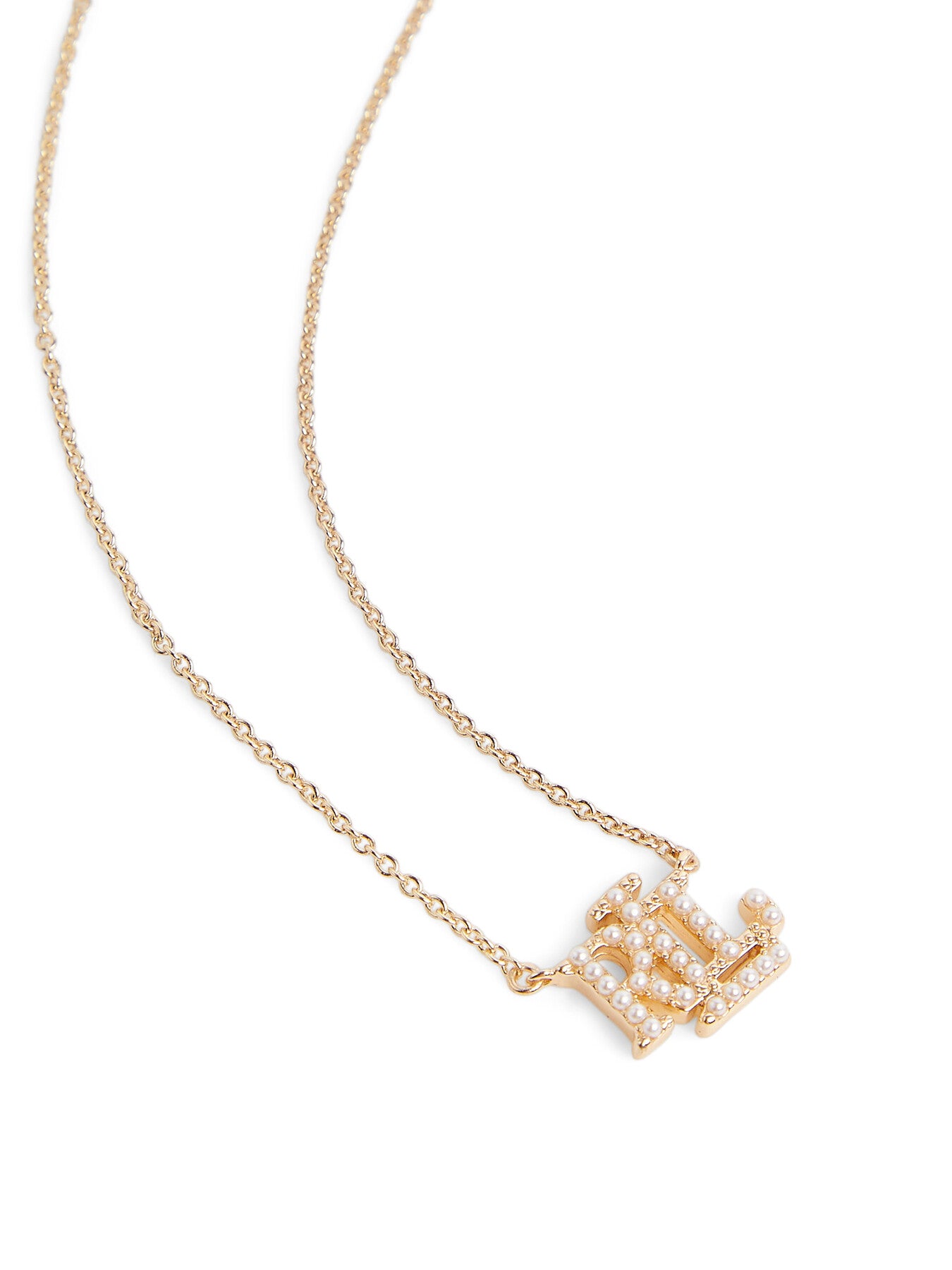Lauren Ralph Lauren 16 Gold Logo Pendant