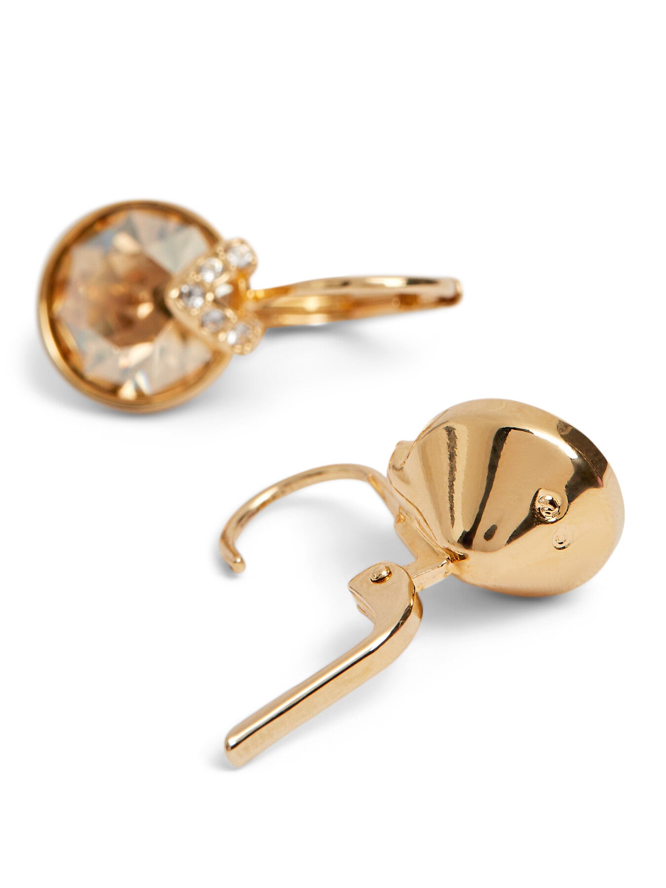 Bella V Round Cut Drop Earrings
