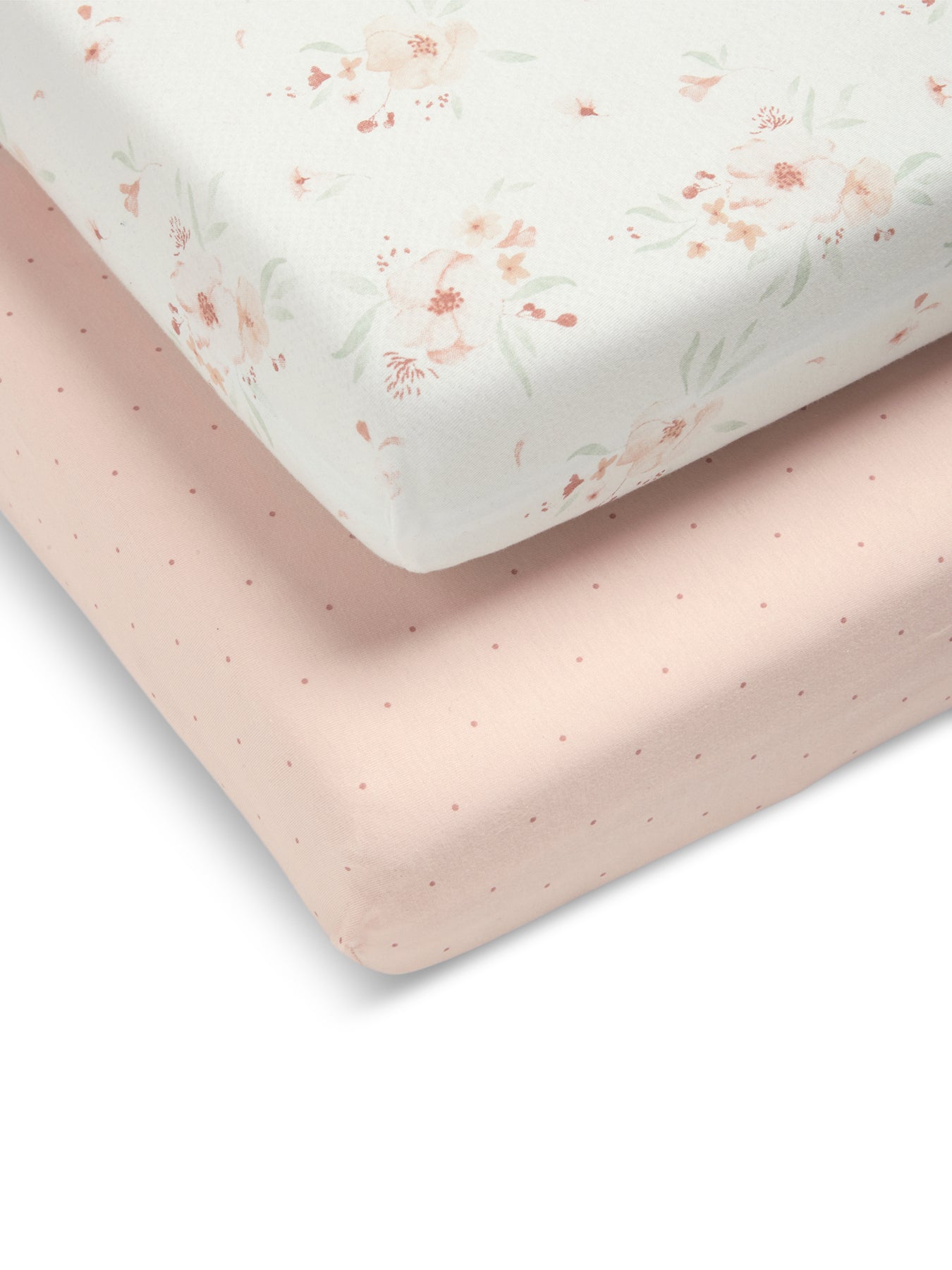 2 CotBed Fitted Sheets Floral