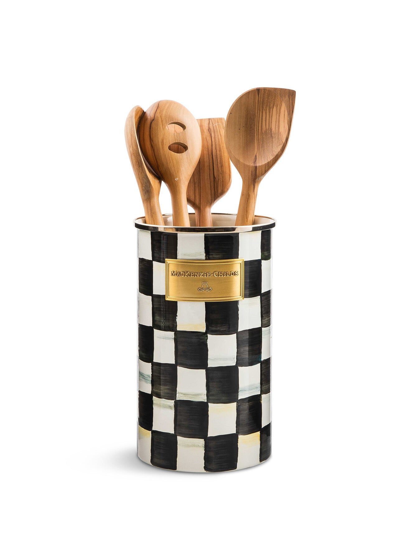 Courtly Check Enamel Utensil Holder