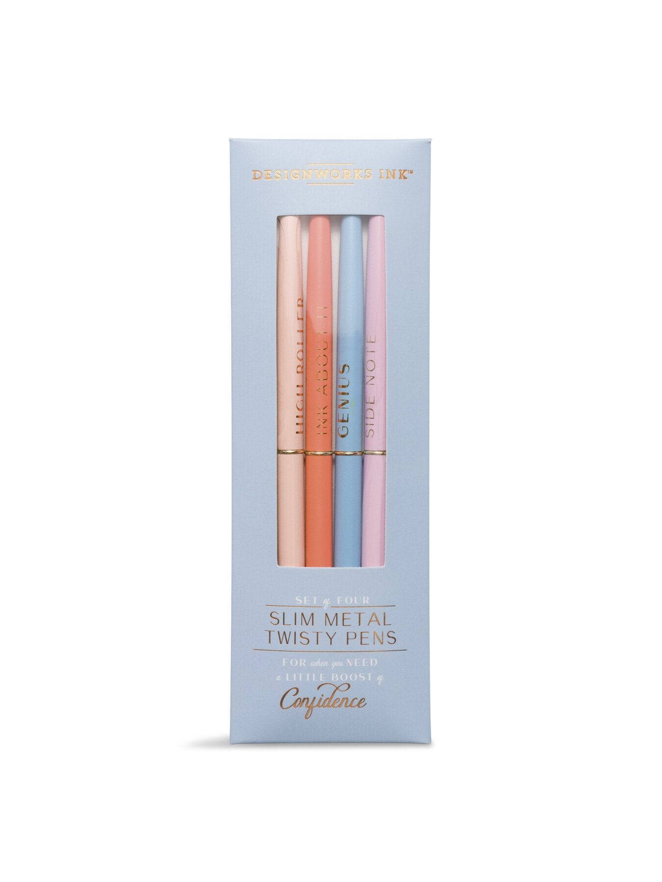 Twisty Slim Metal Pens - Blue Set Of 4