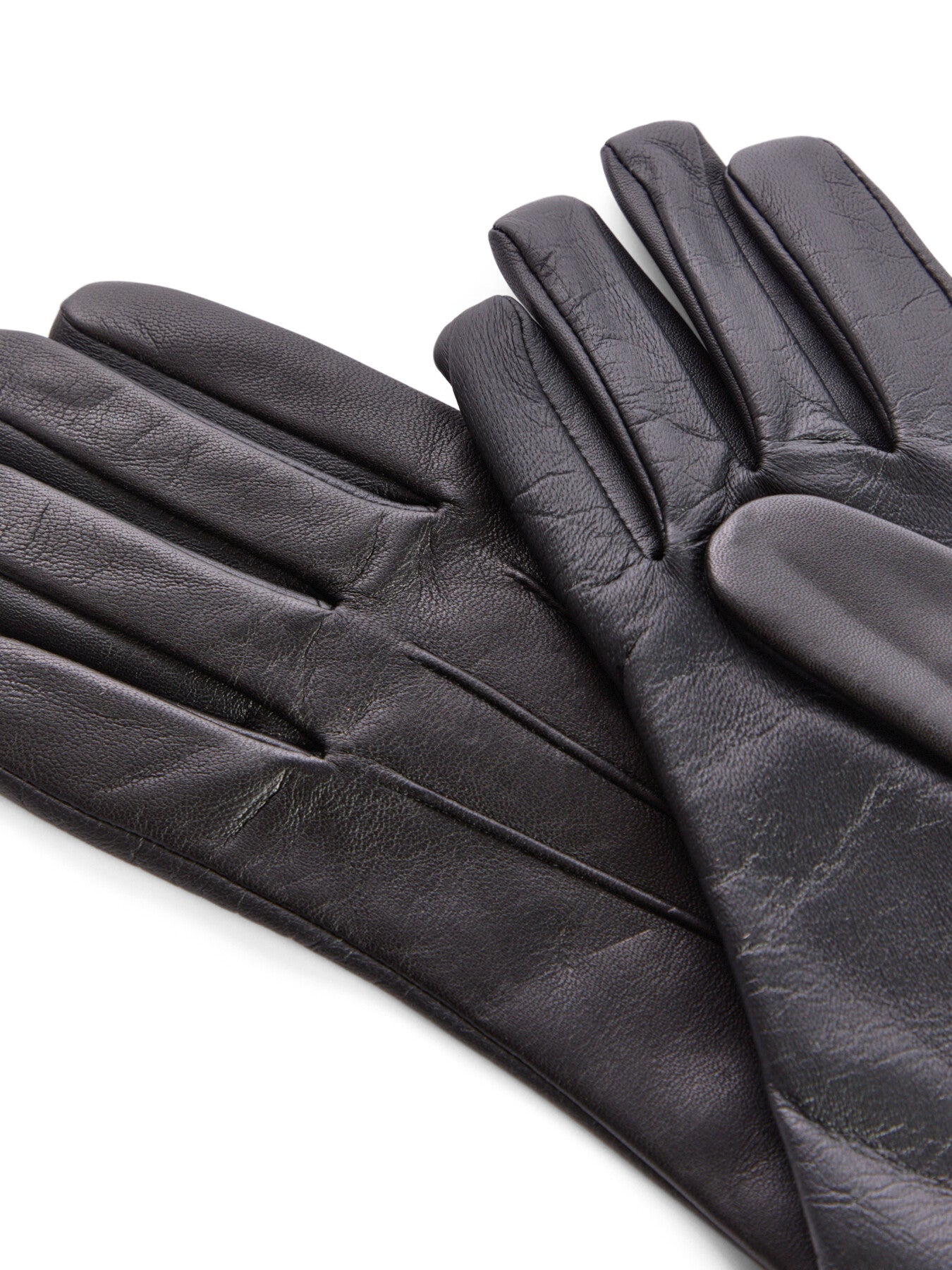 Maisie Three-Point Cashmere Lined Leather Gloves