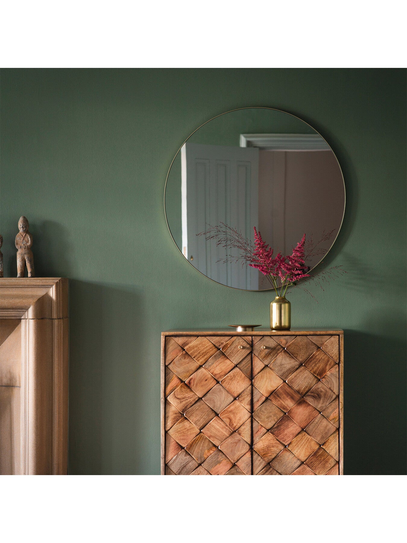 Bianca Round Mirror 80cm Black