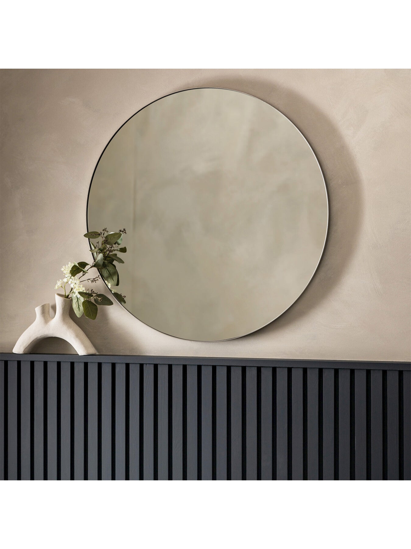 Bianca Round Mirror 80cm Black