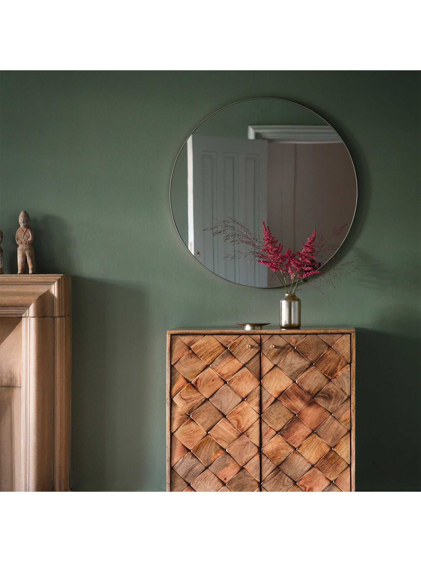 Bianca Round Mirror 80cm Black