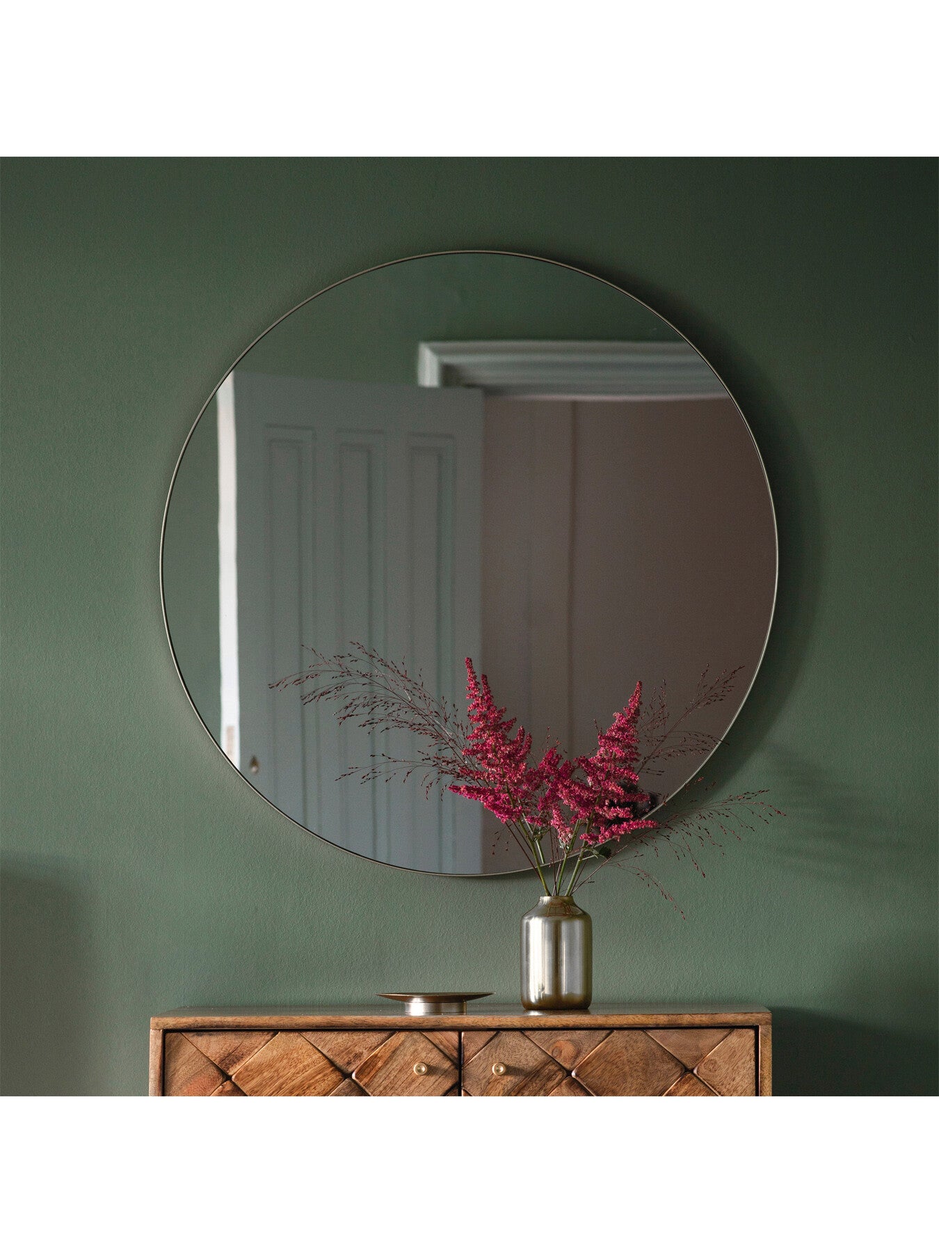 Bianca Round Mirror 80cm Black