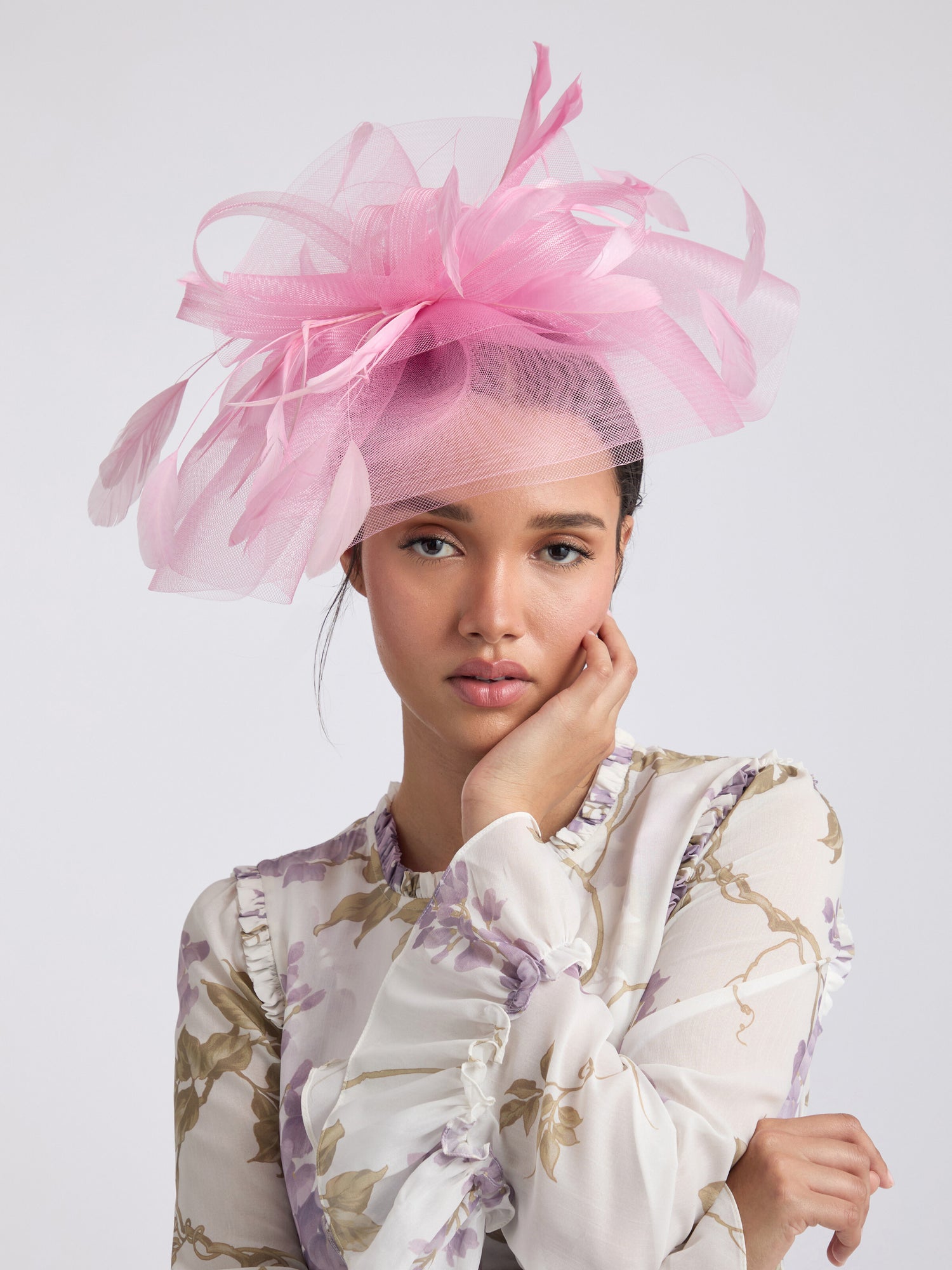 Large Crinoline Feathers Fascinator