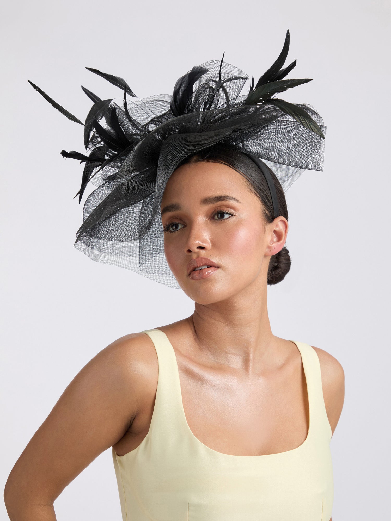 Large Crinoline Feathers Fascinator