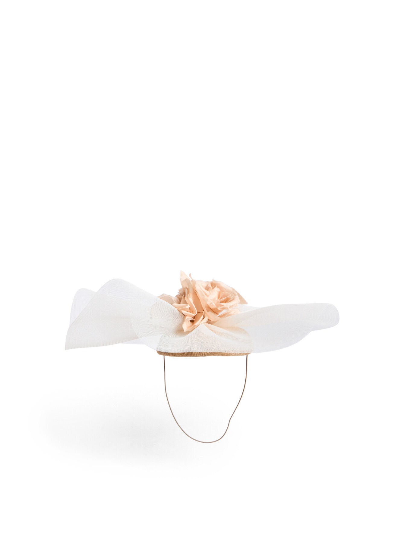 Organza Flower and Crin Button Pillbox