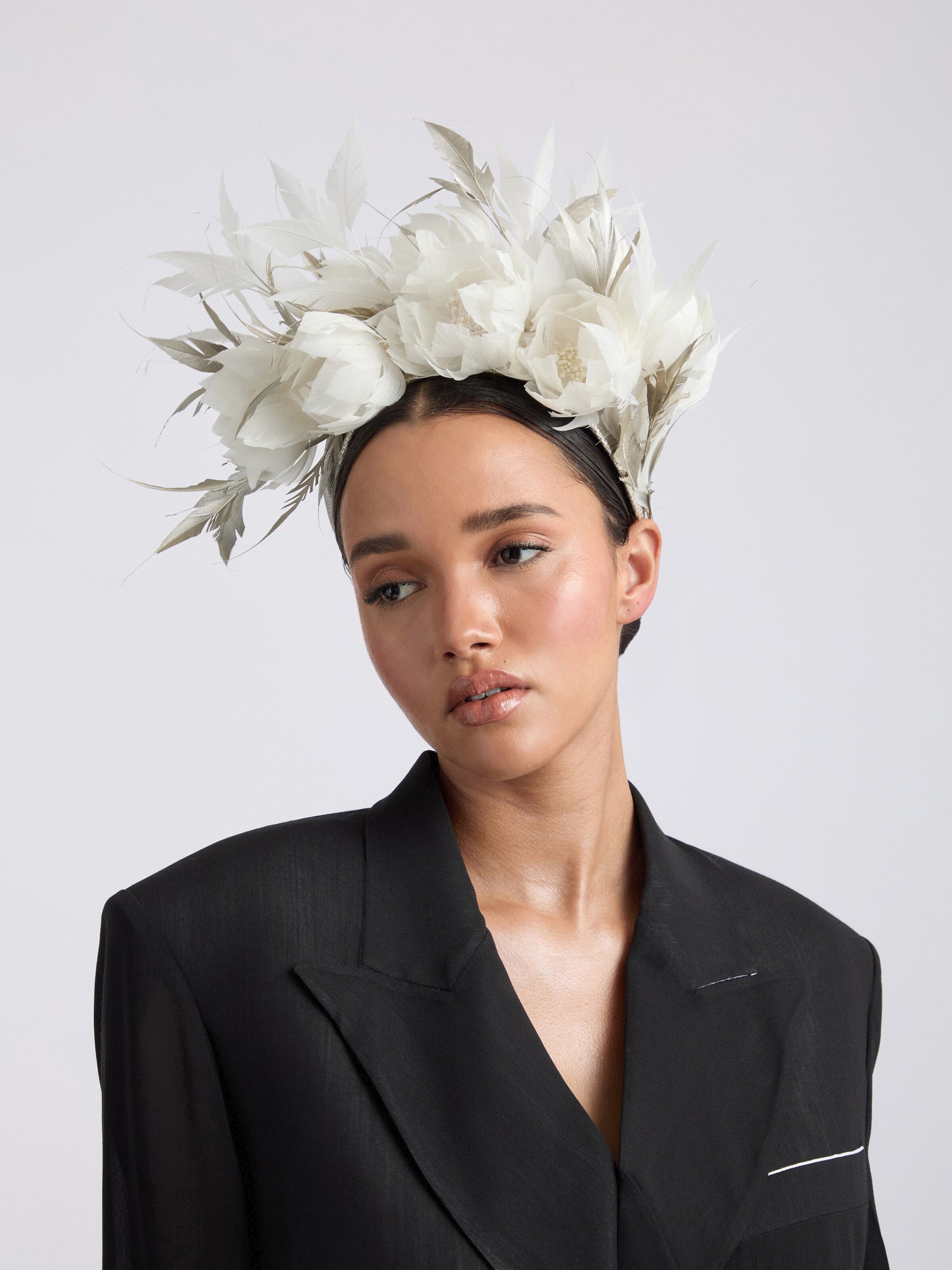 Feather Flower Mount Fascinator