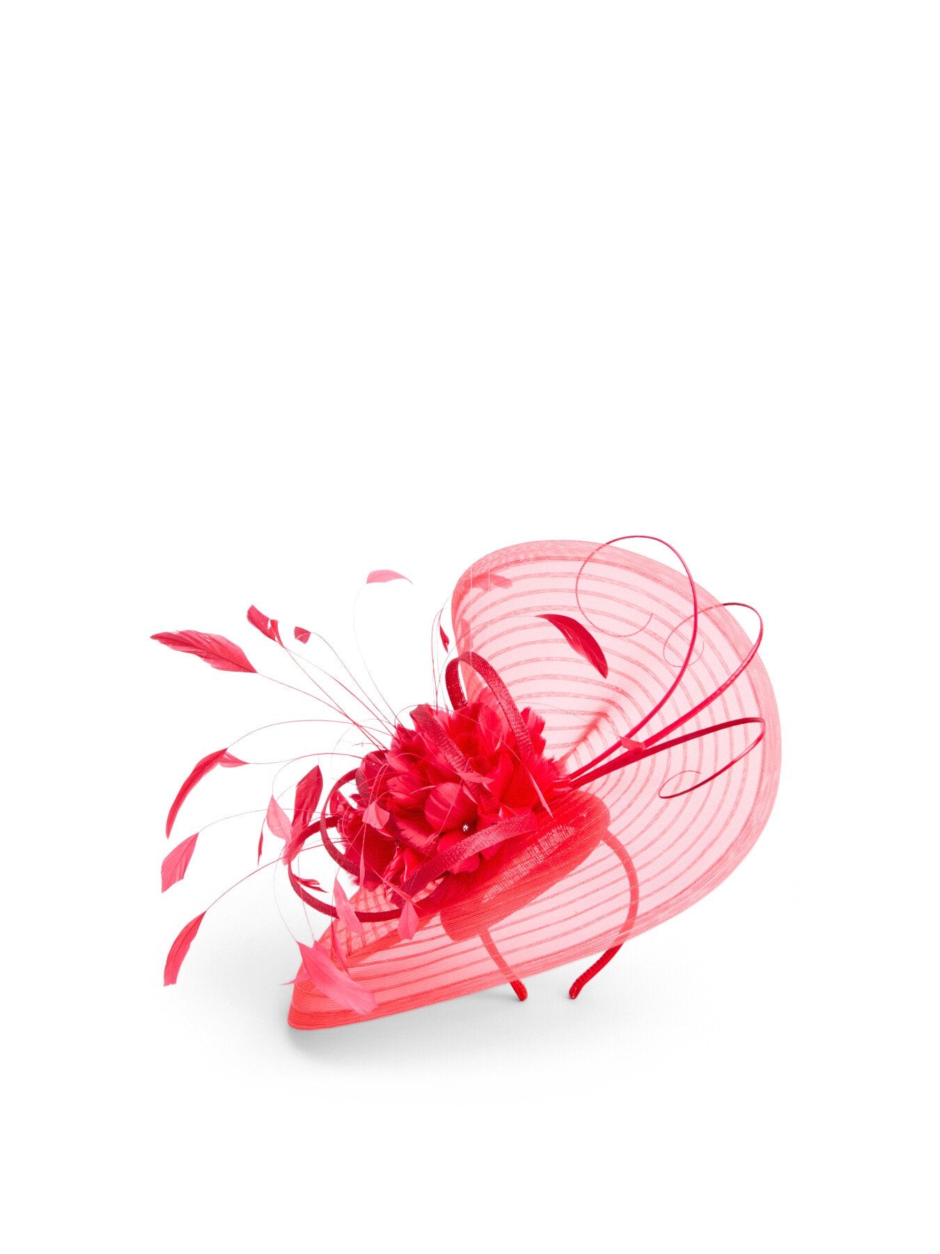 Large Pleated Feather Crin Fascinator