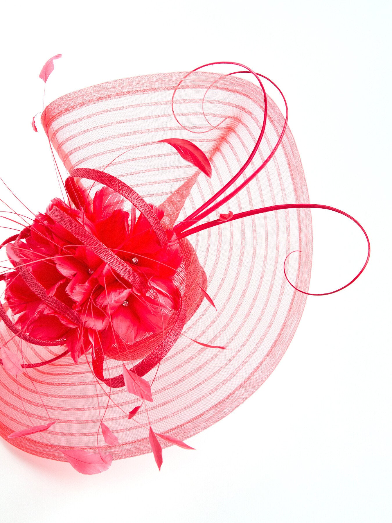 Large Pleated Feather Crin Fascinator