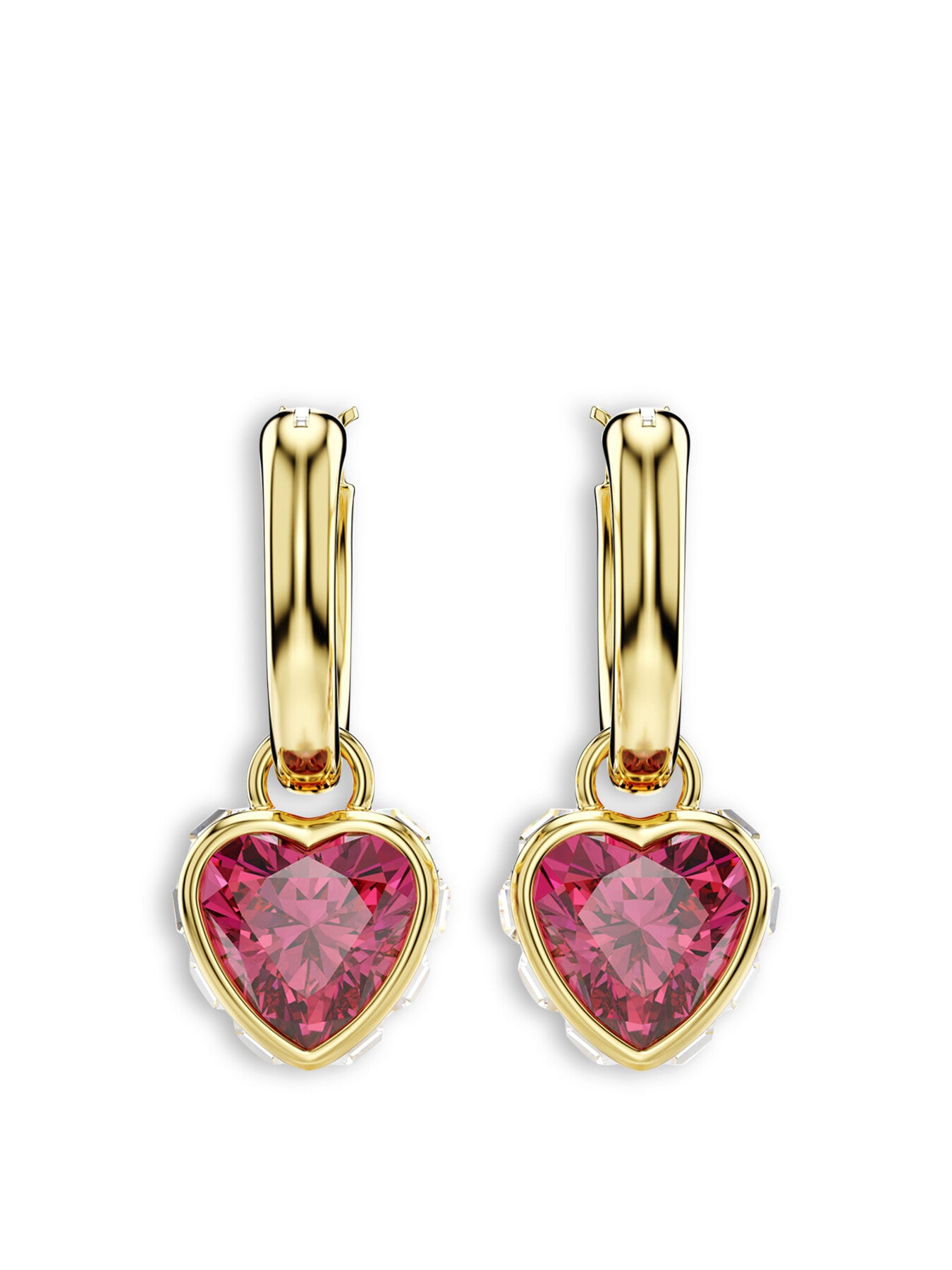 Chroma Mini Hoop Drop Heart Pierced Earrings