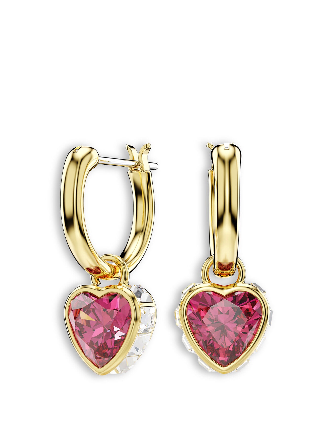 Chroma Mini Hoop Drop Heart Pierced Earrings