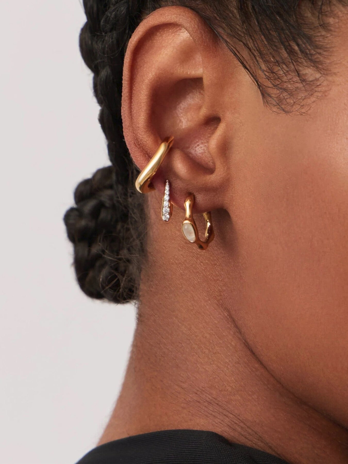 Magma Gemstone Small Hoop Earrings