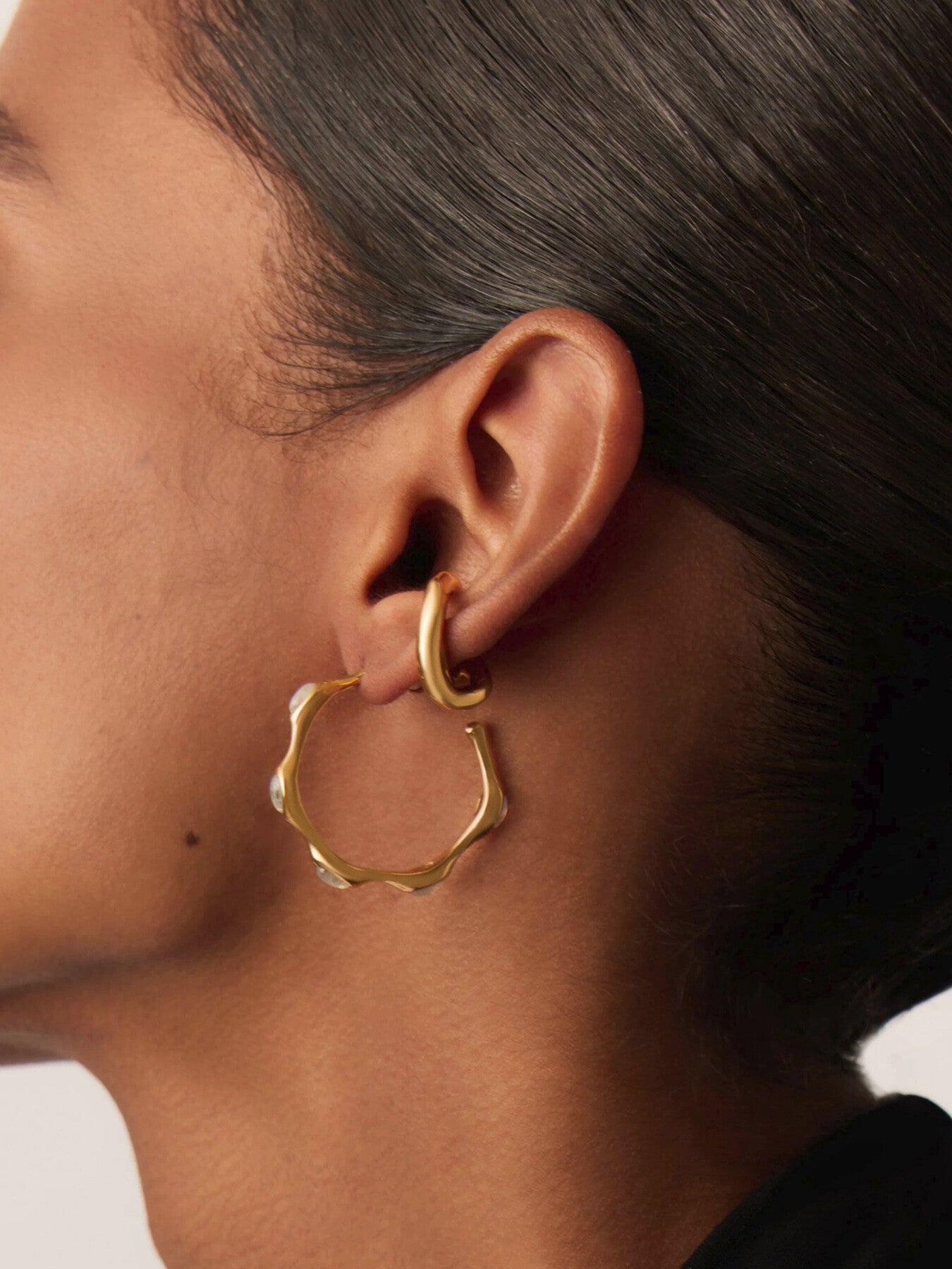 Magma Gemstone Large Hoop Earrings