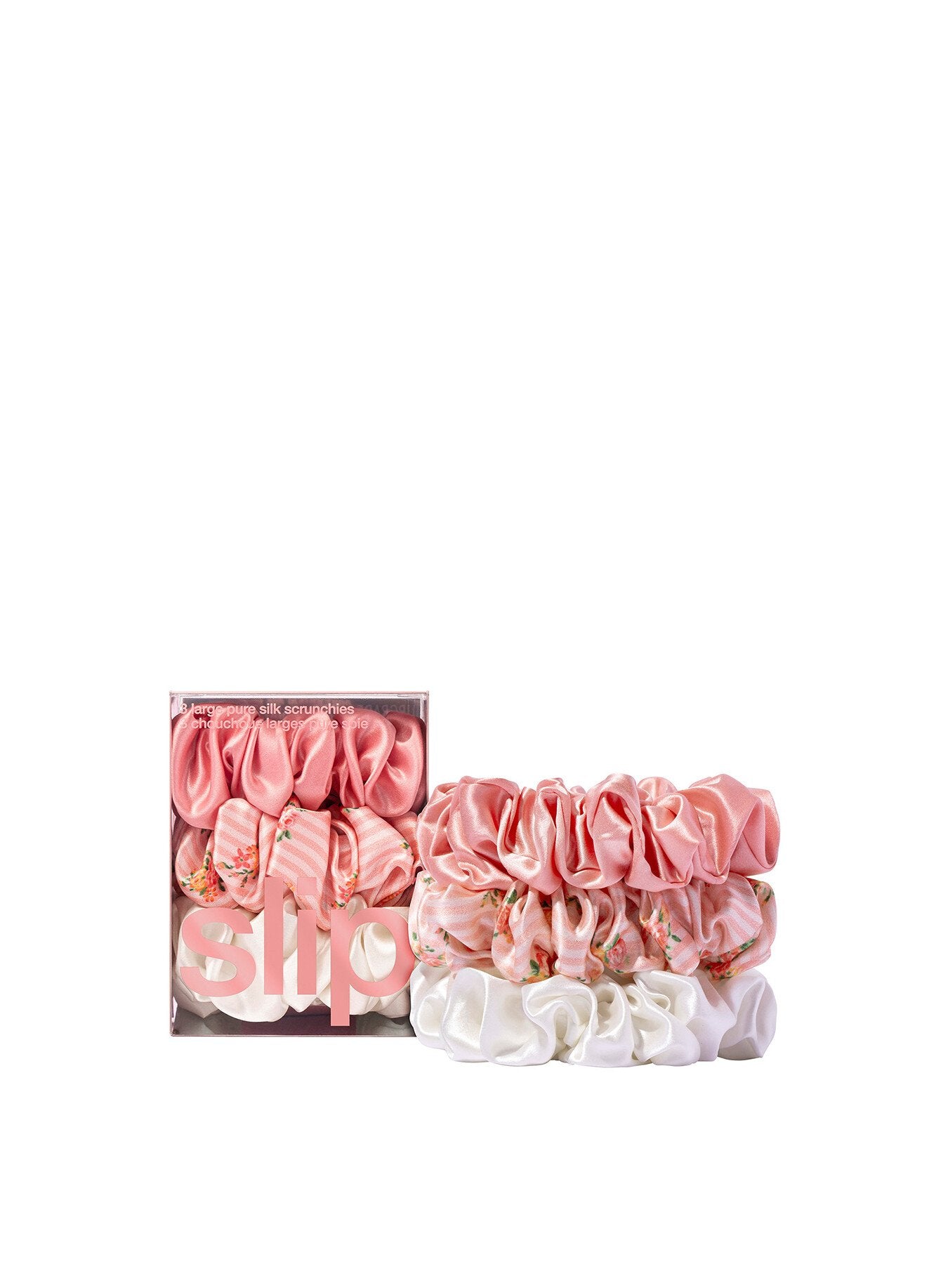 Petal Pure Silk Large Scrunchies Set of 3