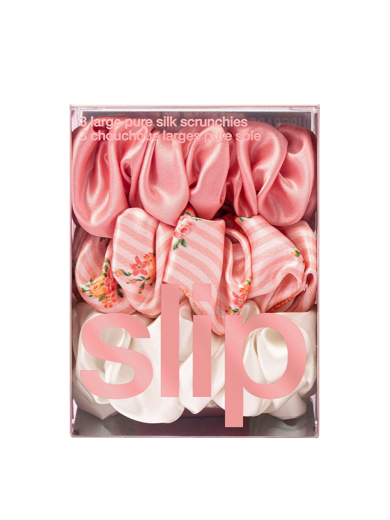 Petal Pure Silk Large Scrunchies Set of 3
