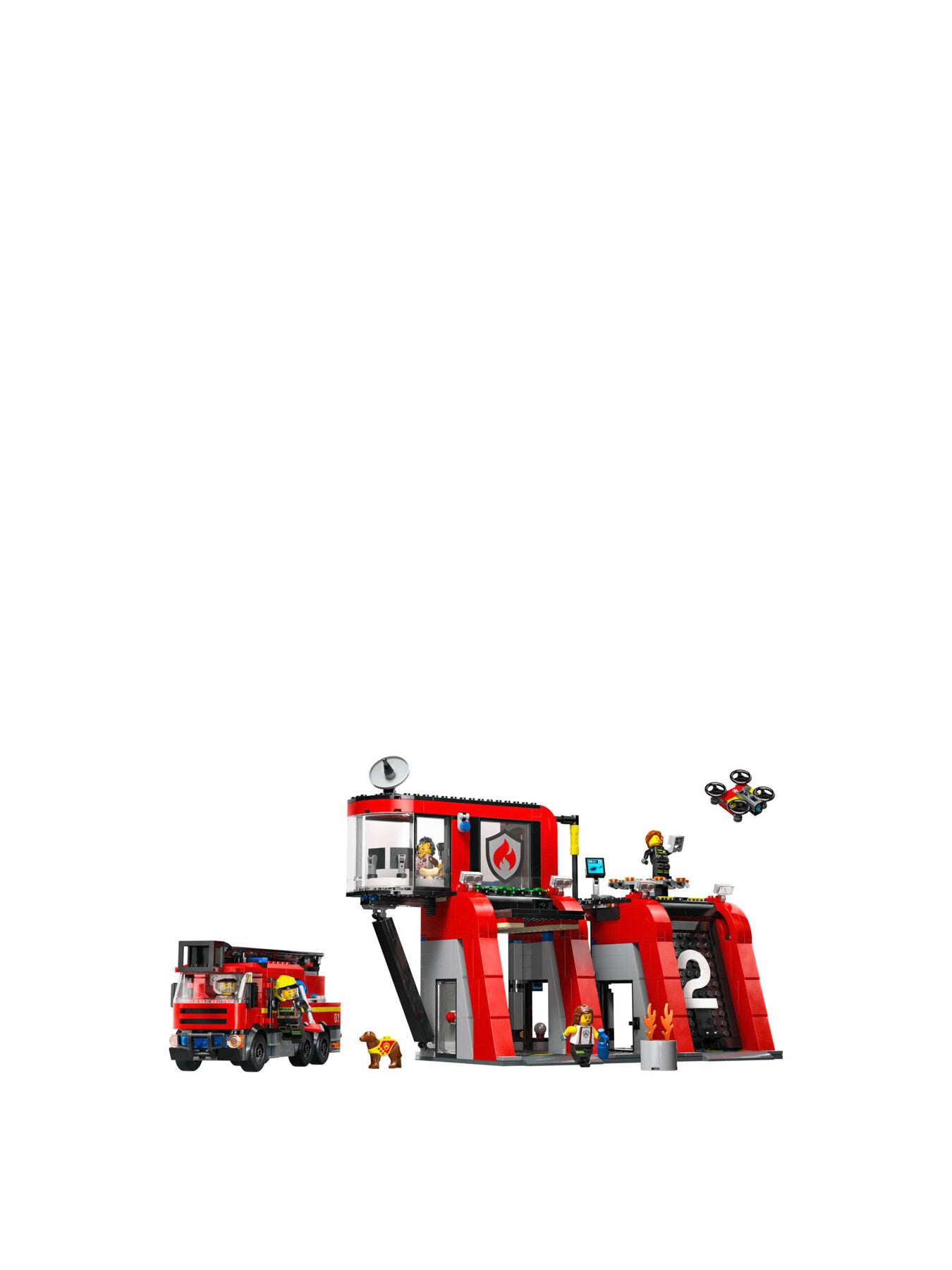 Fire Station with Fire Engine 60414