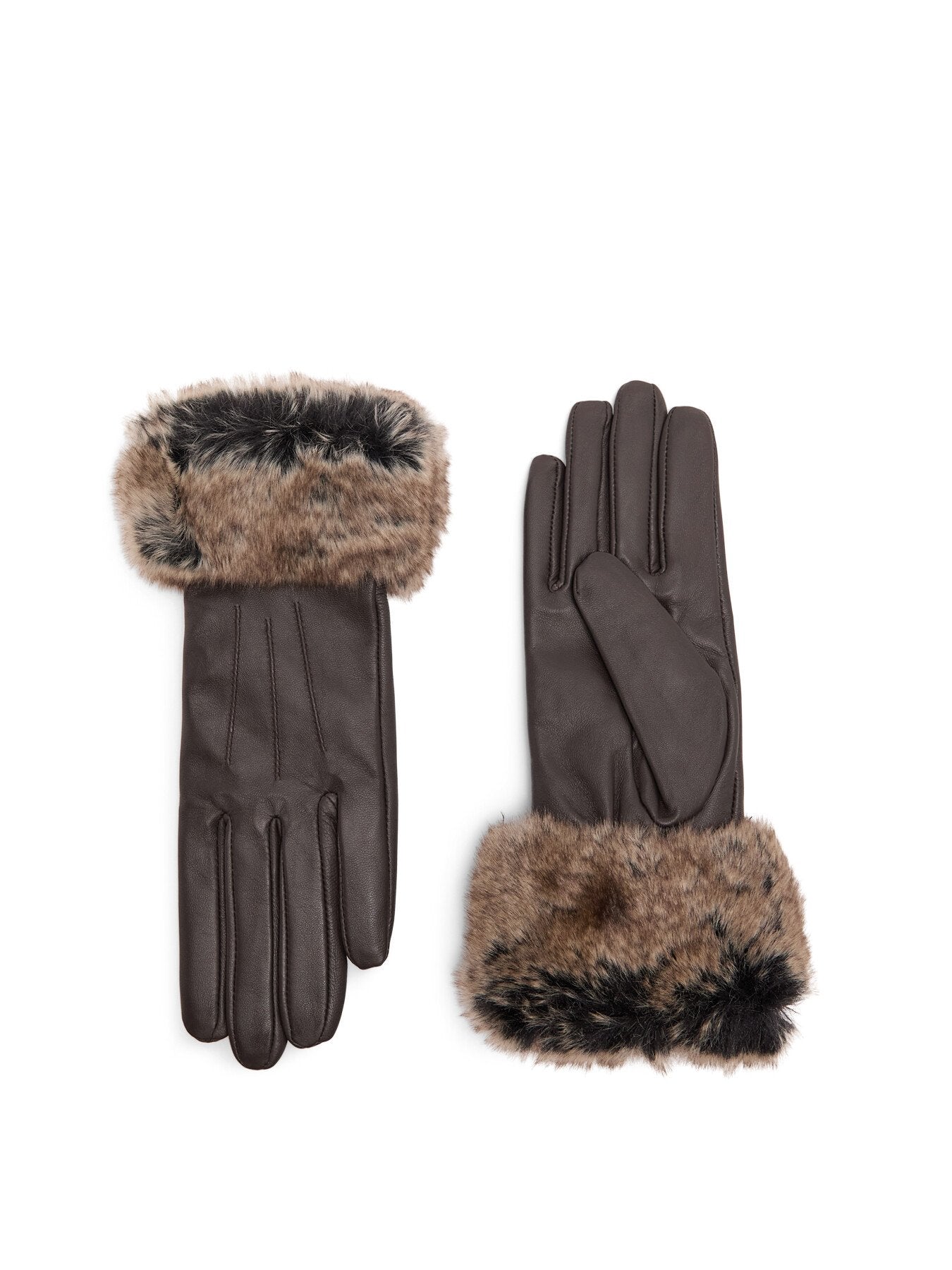 Barbour Faux Fur Trimmed Leather Gloves