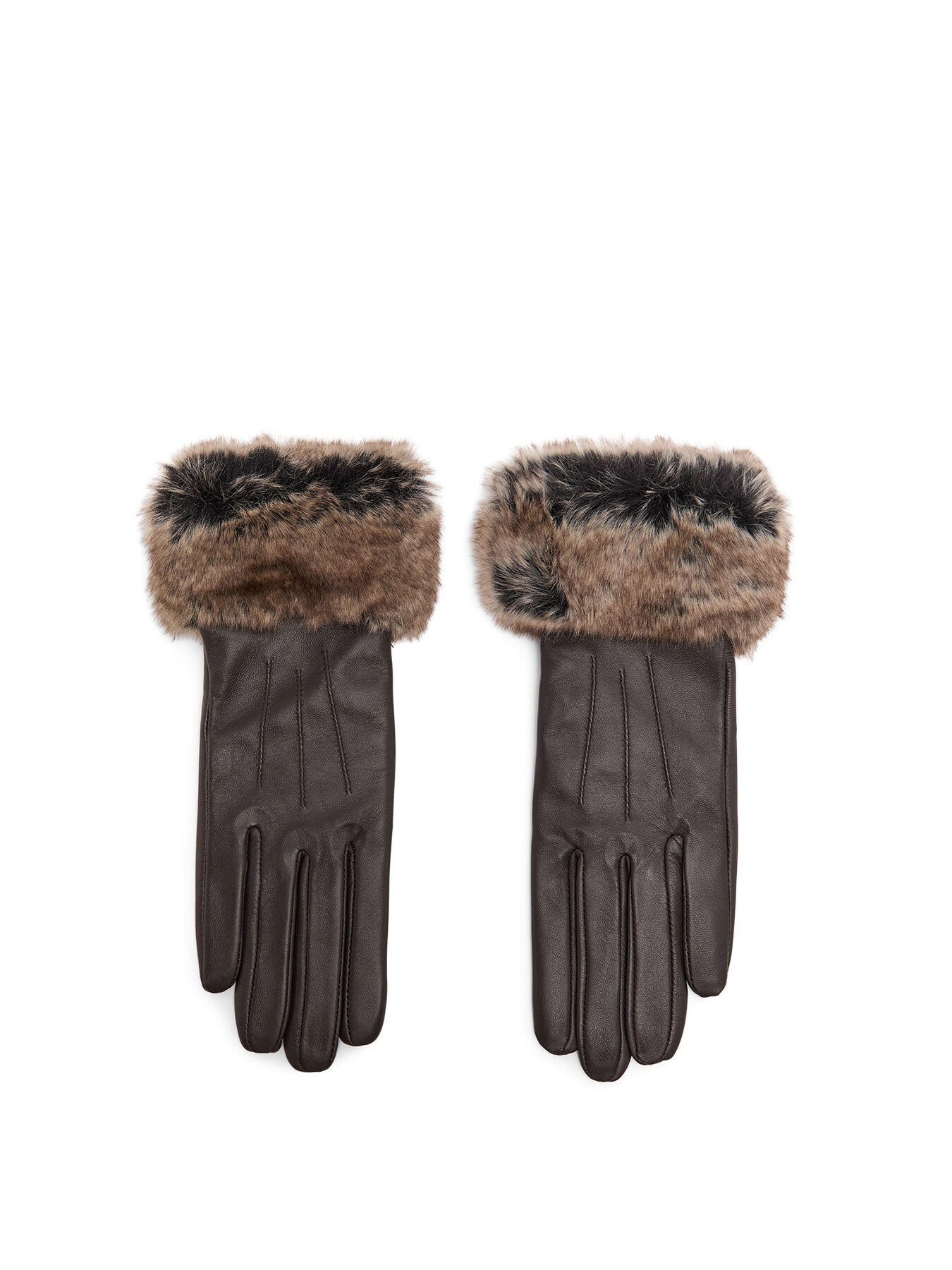 Barbour Faux Fur Trimmed Leather Gloves
