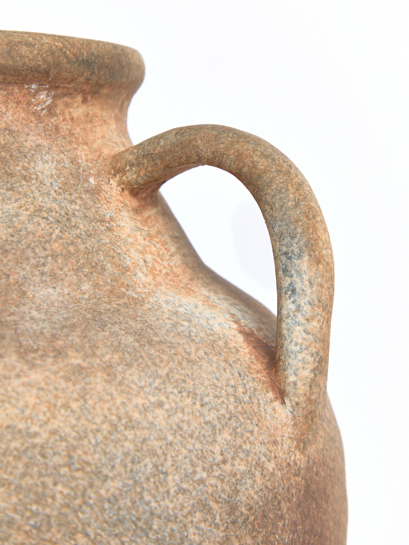 Mottle Effect Terracotta Handle Vase