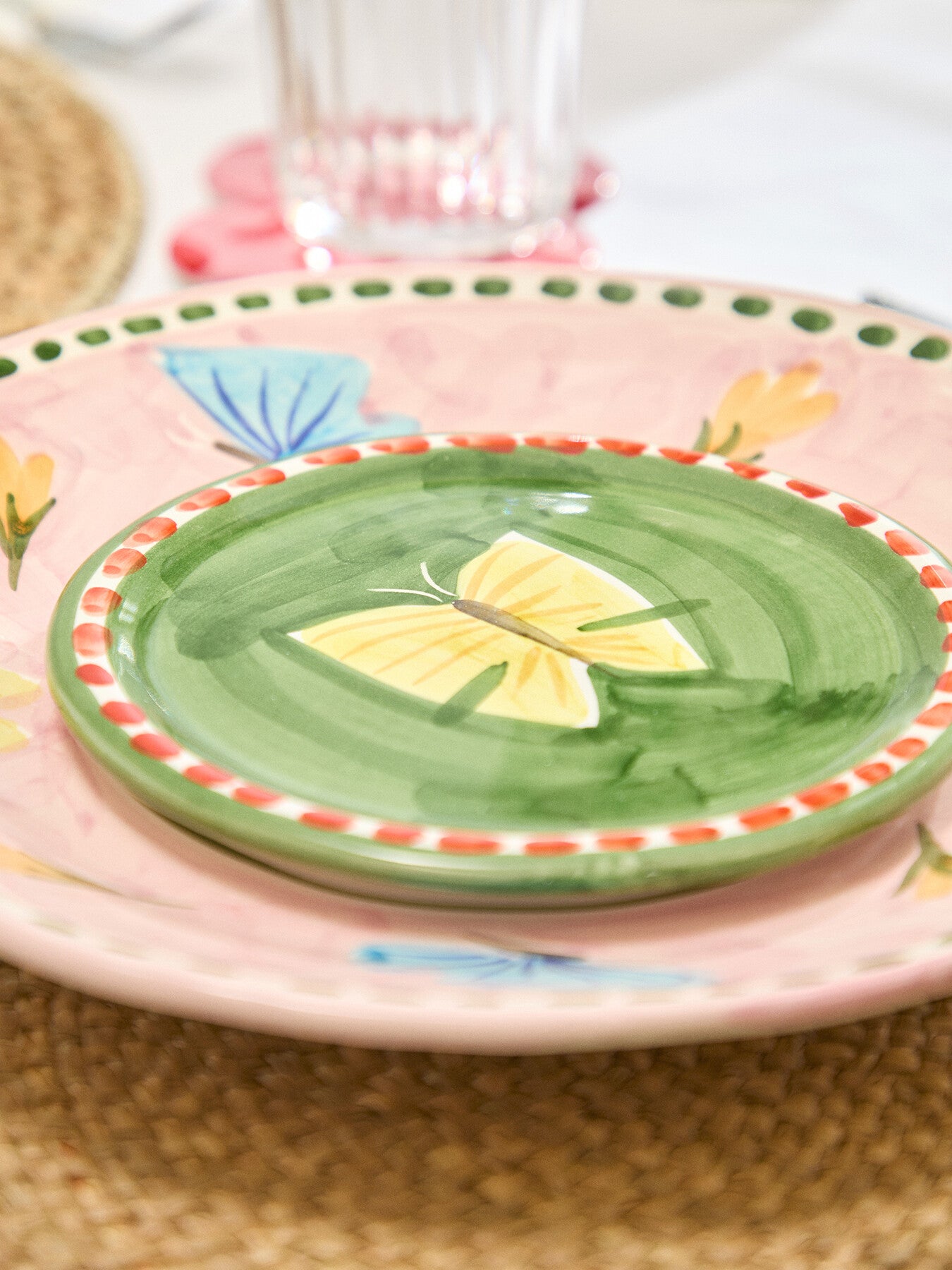 Materia Decorated Butterfly Bread Plate