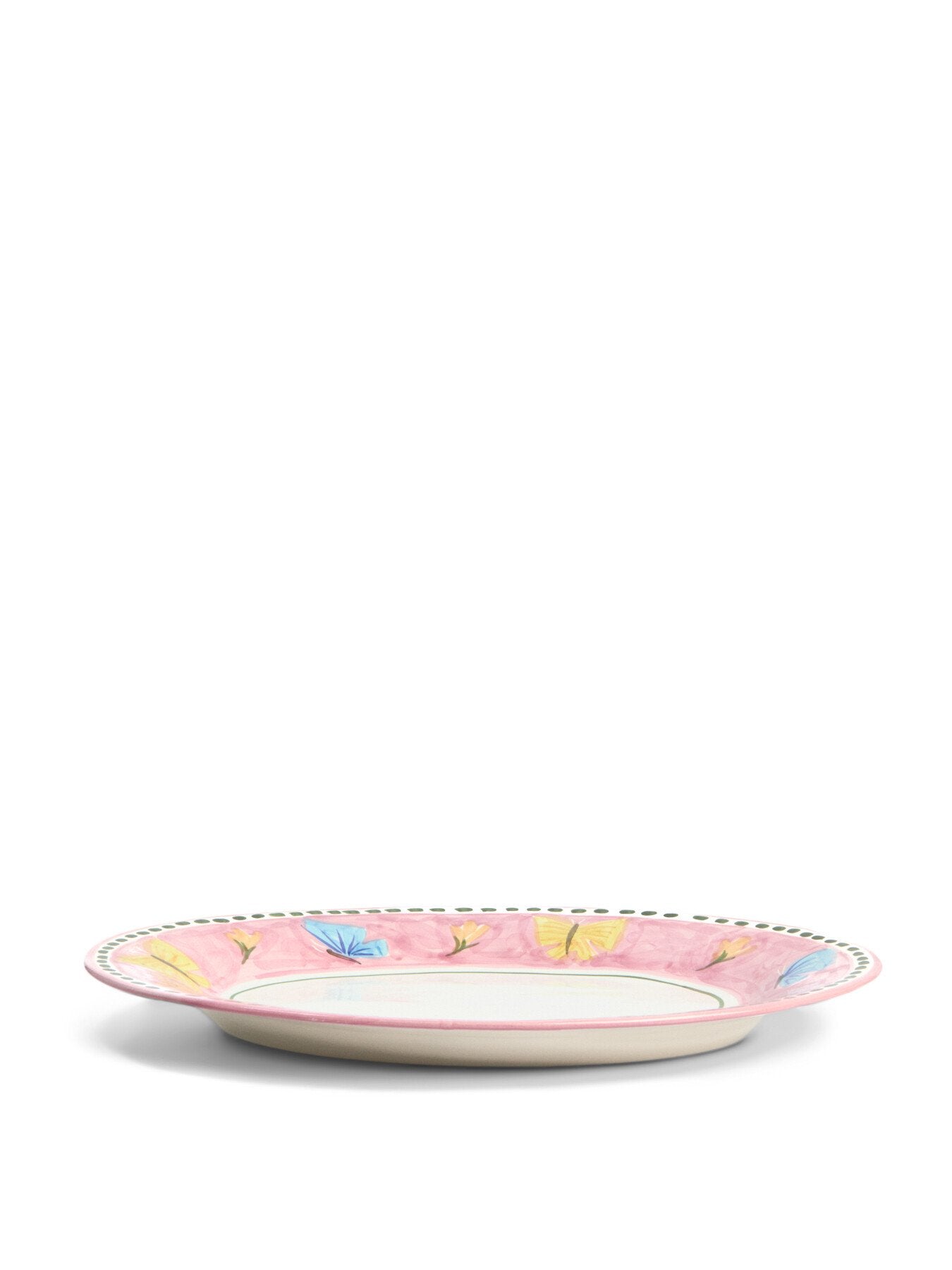 Materia Decorated Butterfly Oval Serving Plate